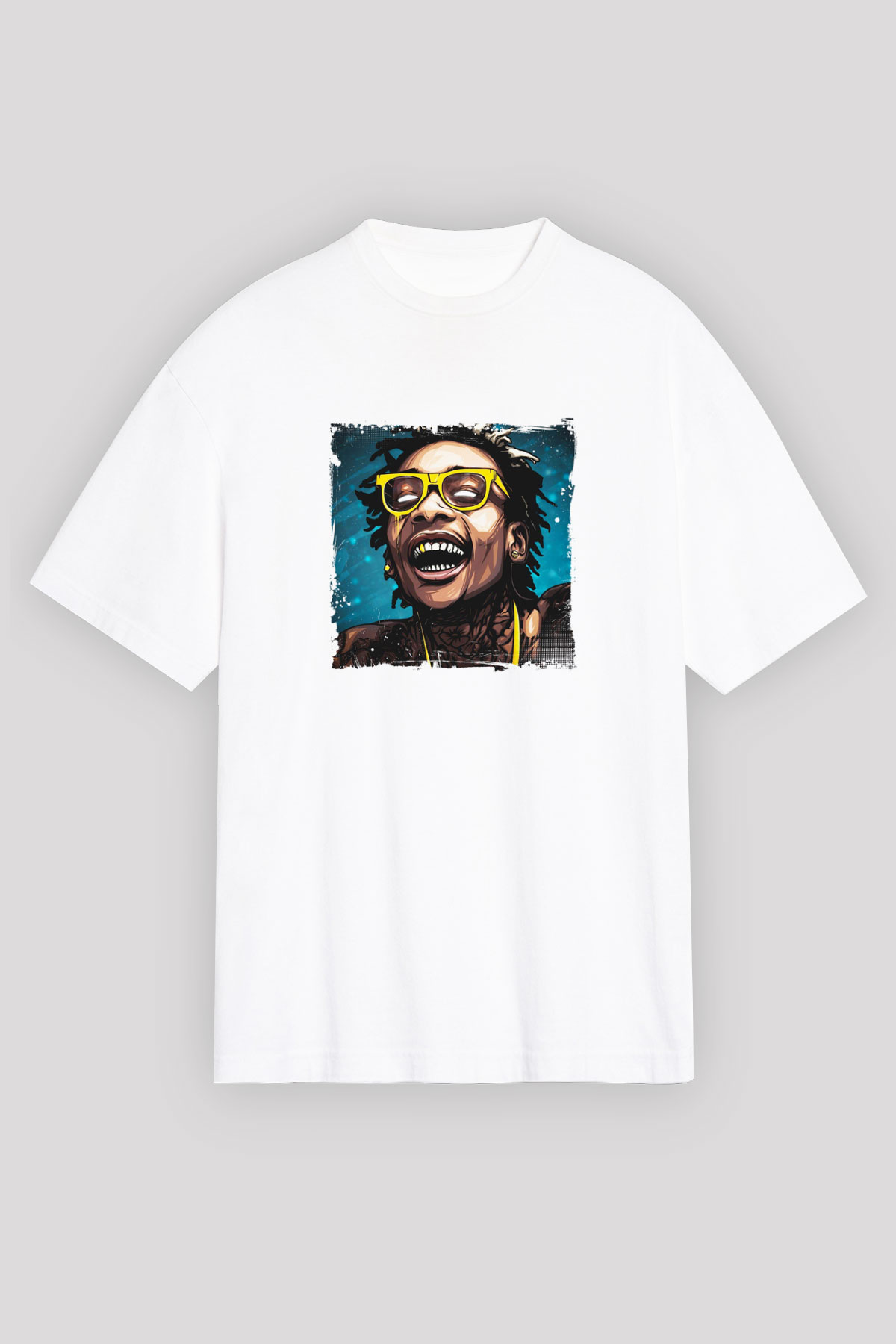 Wiz Khalifa Baskılı Unisex Beyaz Tişört