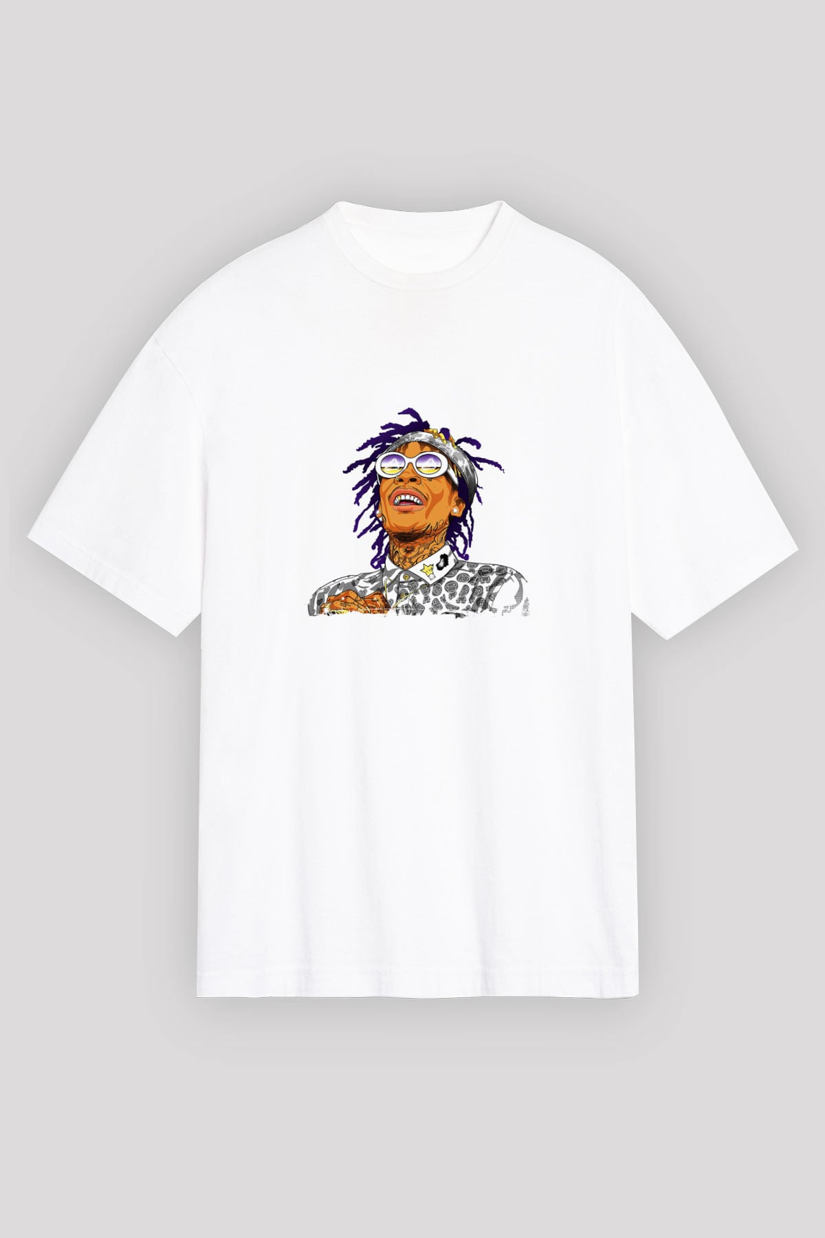 Wiz Khalifa Baskılı Unisex Beyaz Tişört