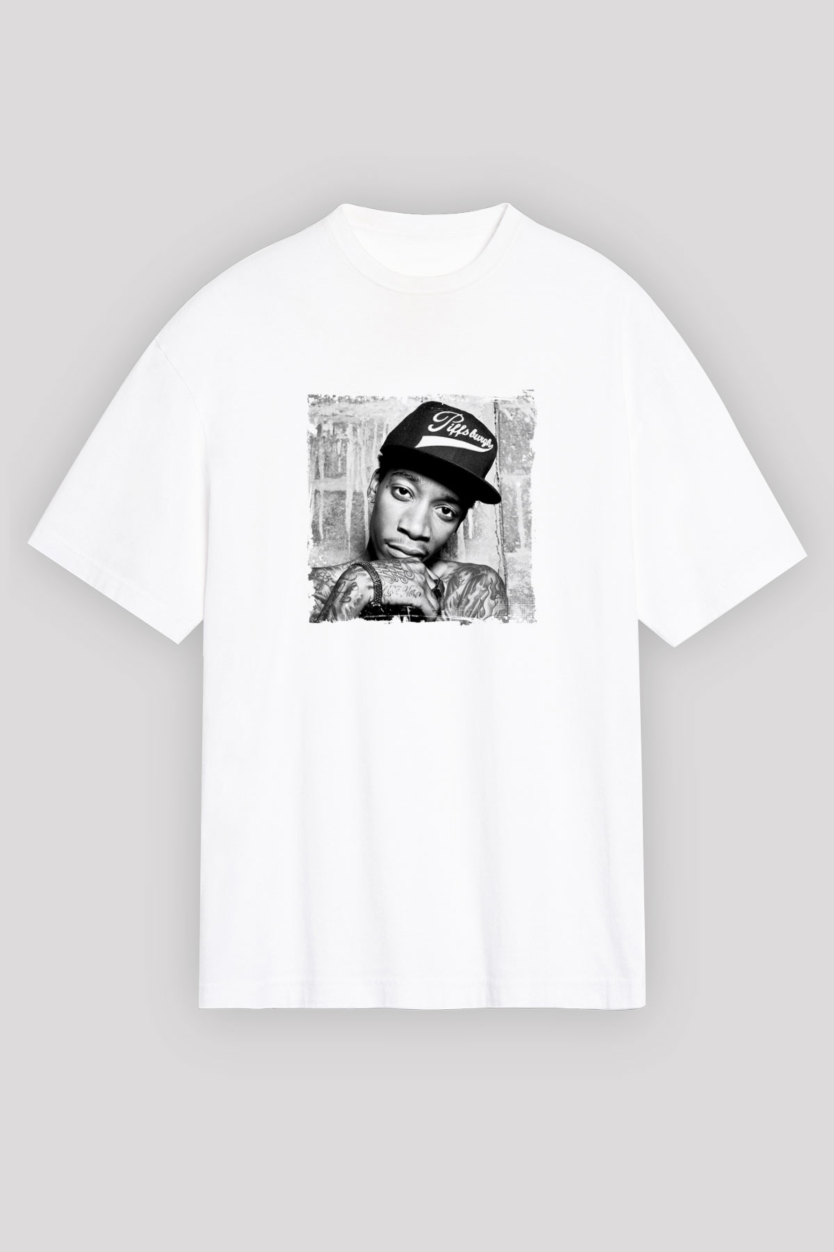 Wiz Khalifa Baskılı Unisex Beyaz Tişört