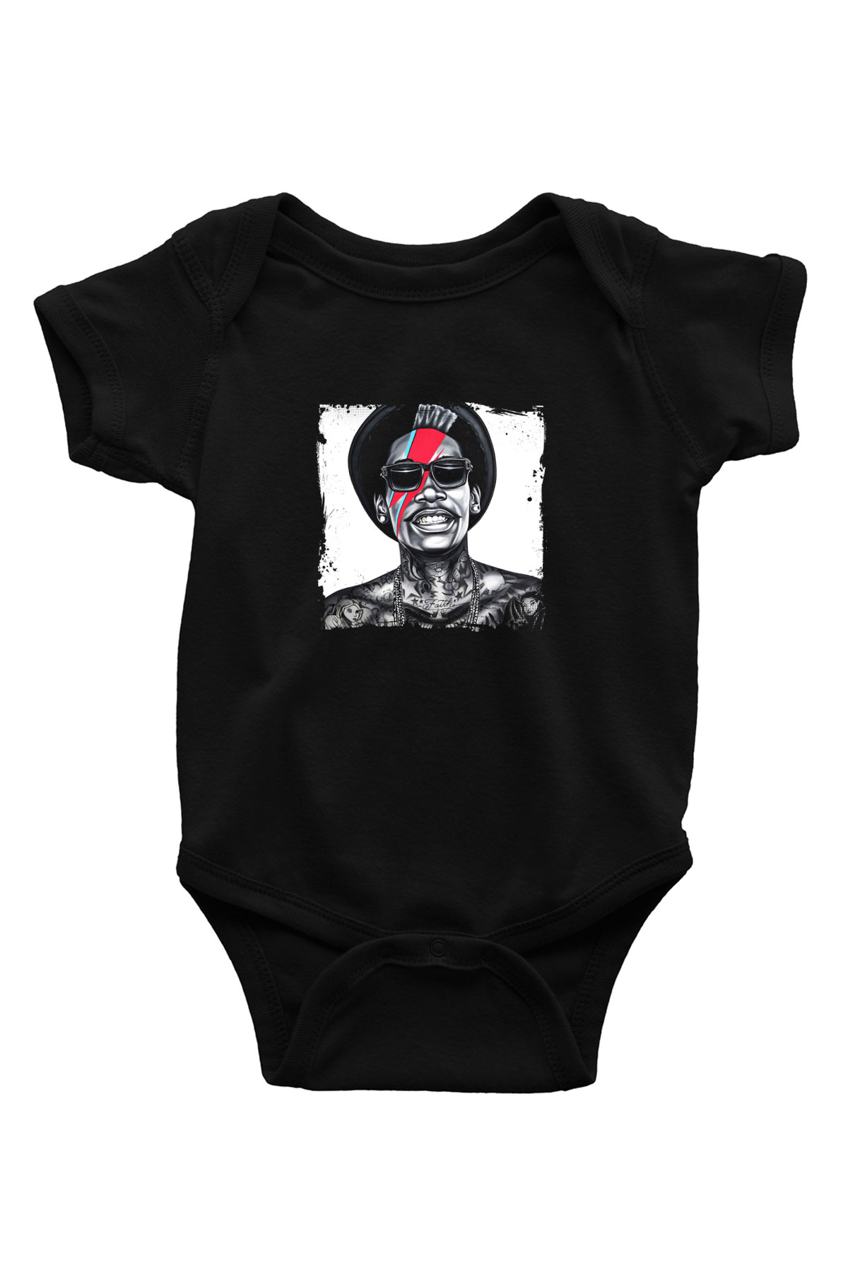 Wiz Khalifa Baskılı Unisex Siyah Bebek Body - Zıbın