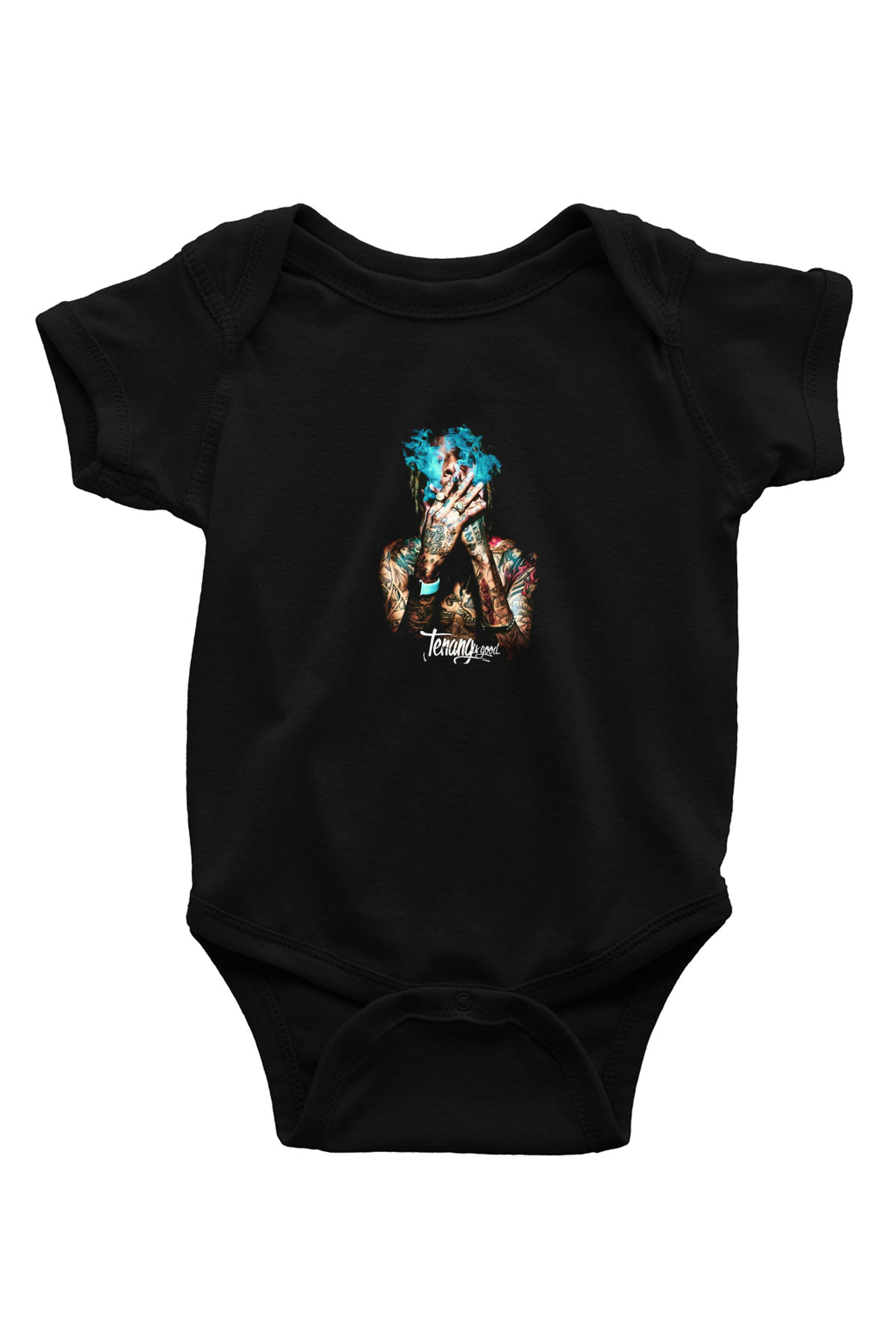 Wiz Khalifa Baskılı Unisex Siyah Bebek Body - Zıbın