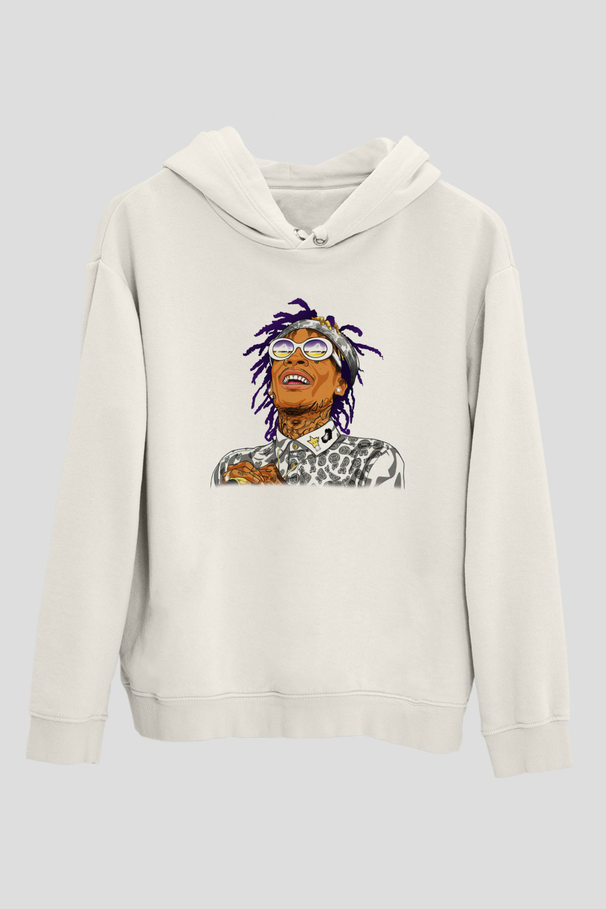 Wiz Khalifa Beyaz Unisex Kapşonlu Sweatshirt