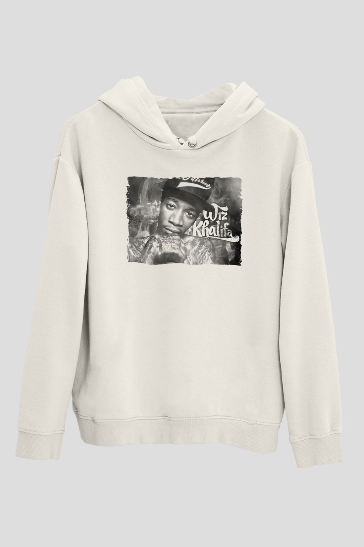 Wiz Khalifa Beyaz Unisex Kapüşonlu Sweatshirt
