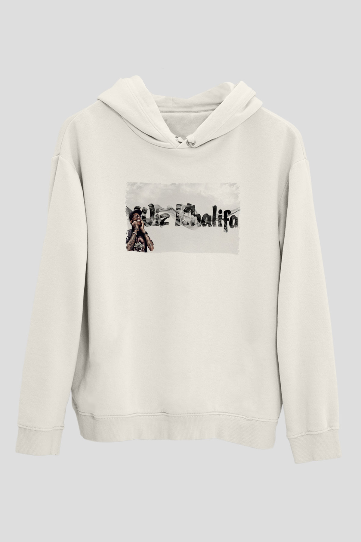 Wiz Khalifa Beyaz Unisex Kapüşonlu Sweatshirt