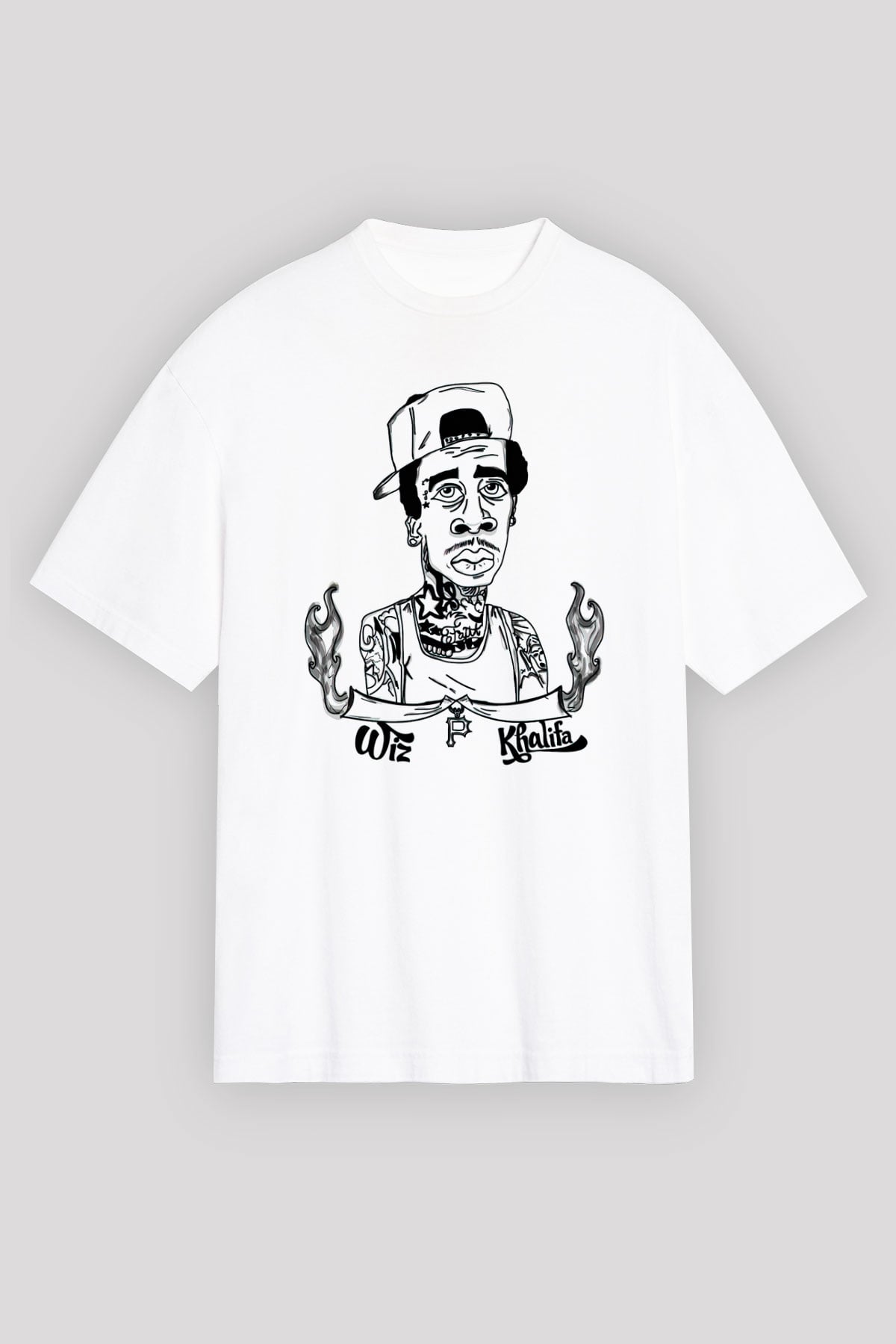 Wiz Khalifa Beyaz Unisex Oversize Tişört T-Shirt