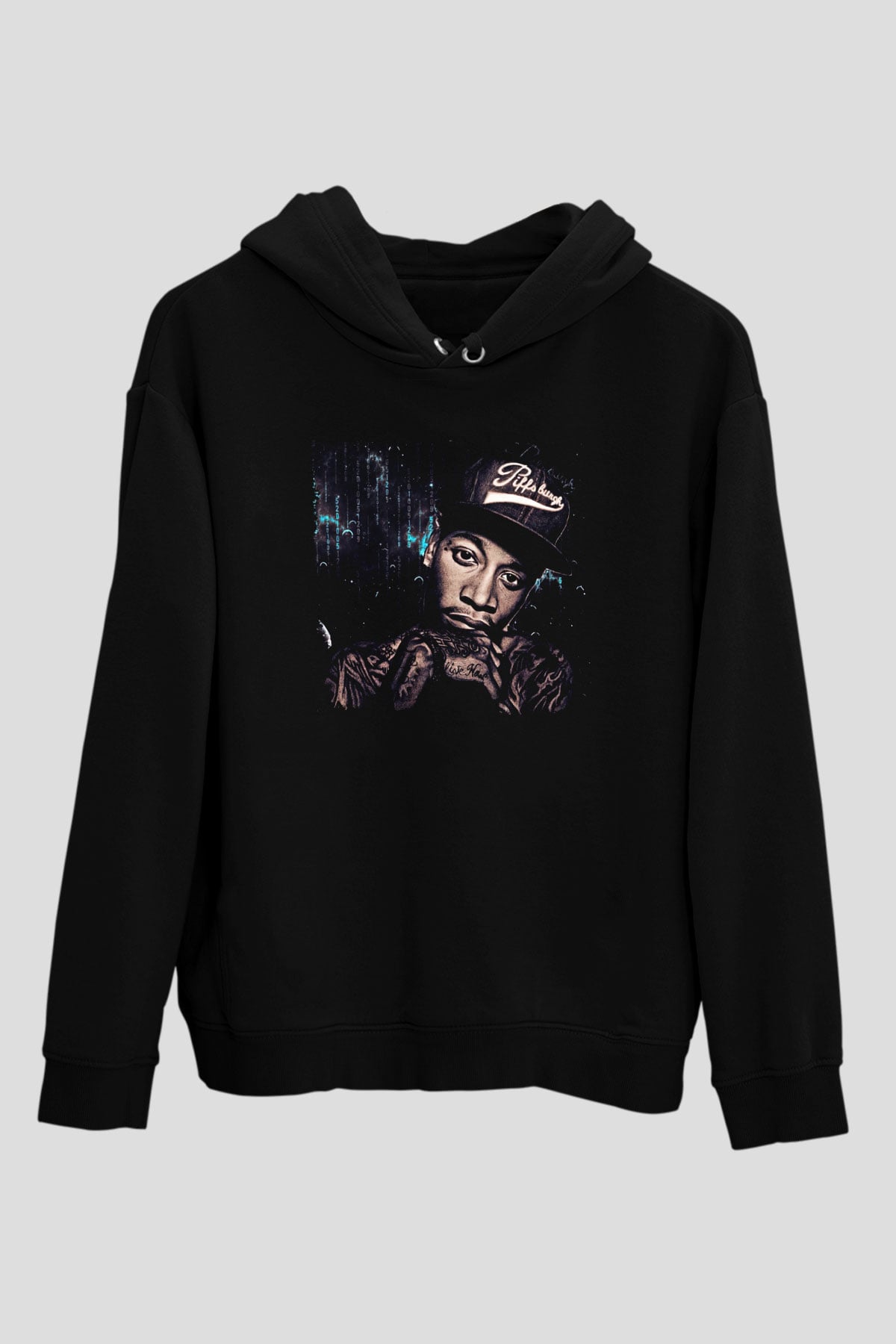 Wiz Khalifa Siyah Unisex Kapüşonlu Sweatshirt