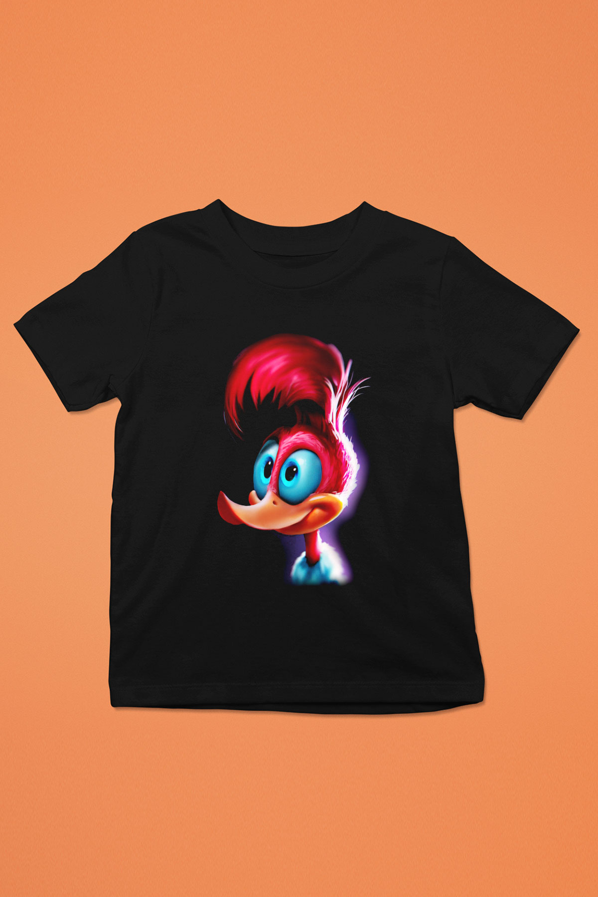 Woody Woodpecker Baskılı Siyah Unisex Çocuk Tişört