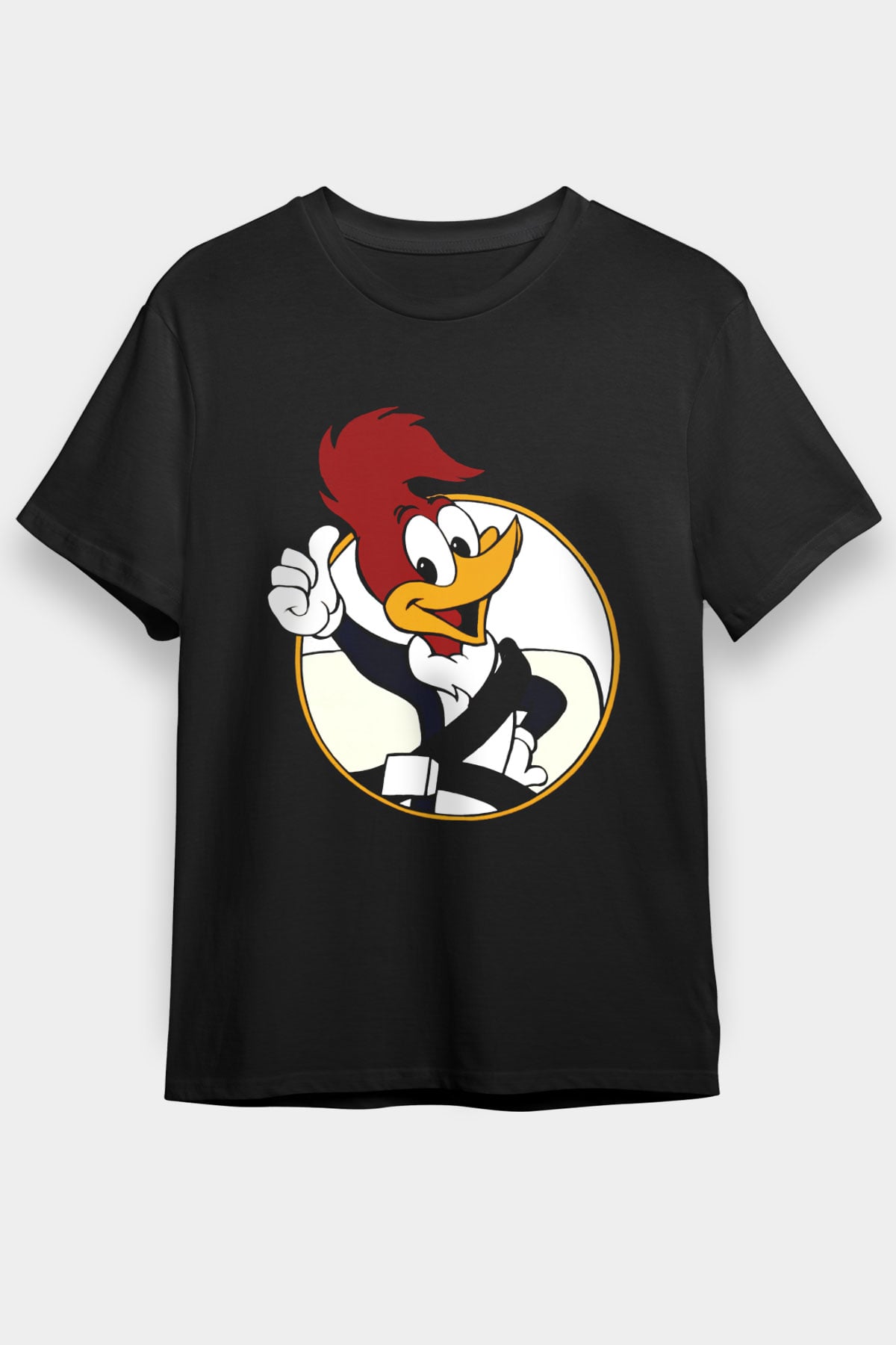 Woody Woodpecker Siyah Unisex Tişört