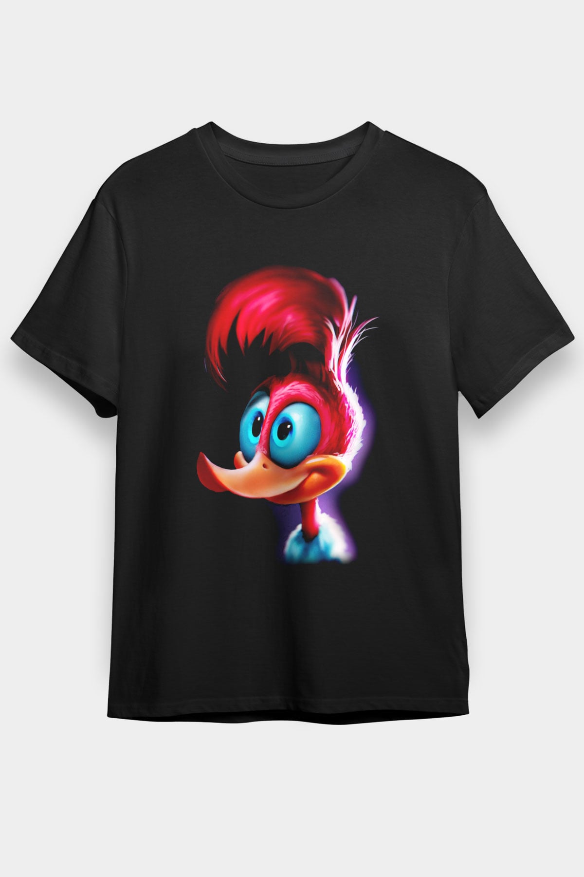 Woody Woodpecker Siyah Unisex Tişört