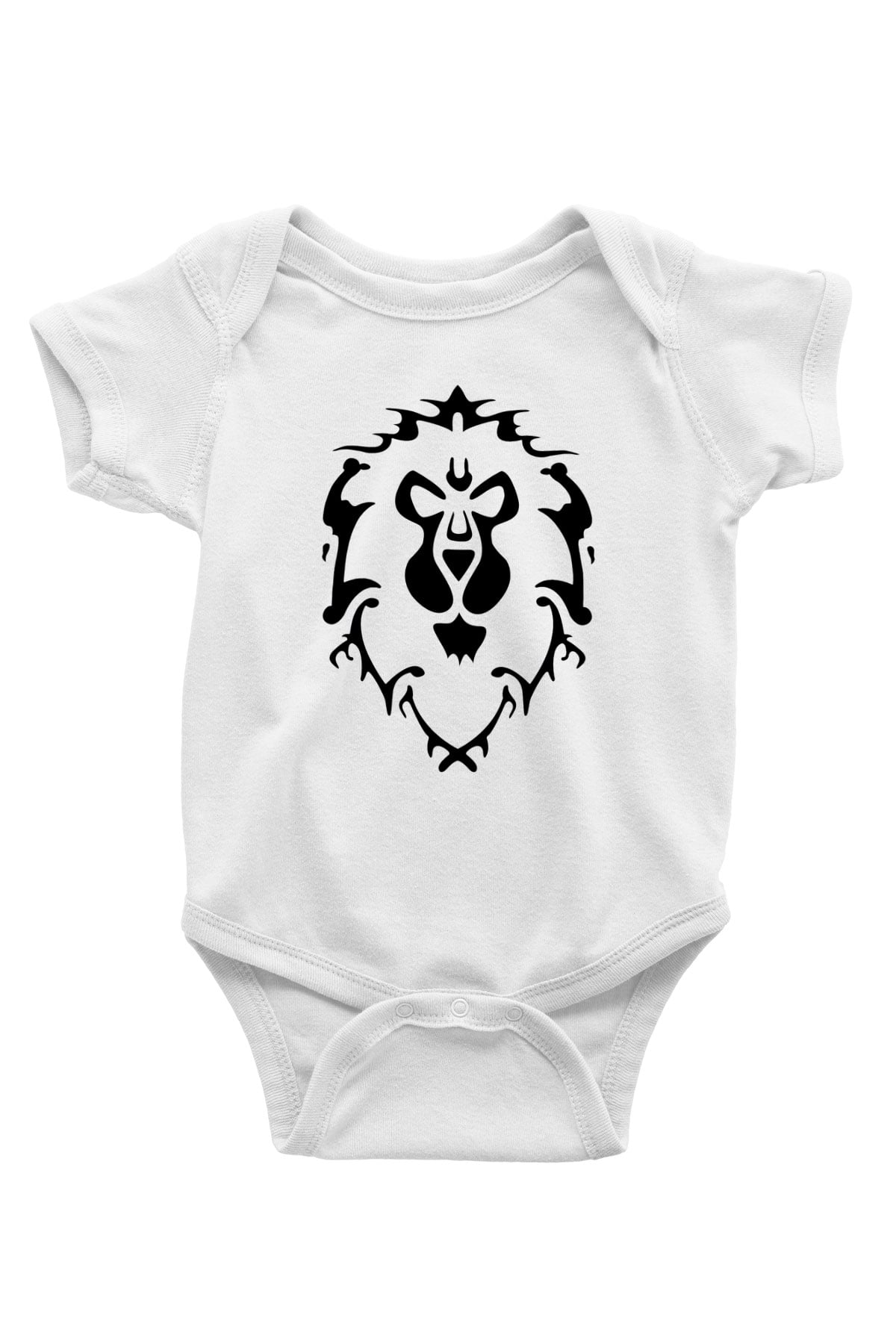 World of Warcraft Baskılı Beyaz Unisex Bebek Body - Zıbın