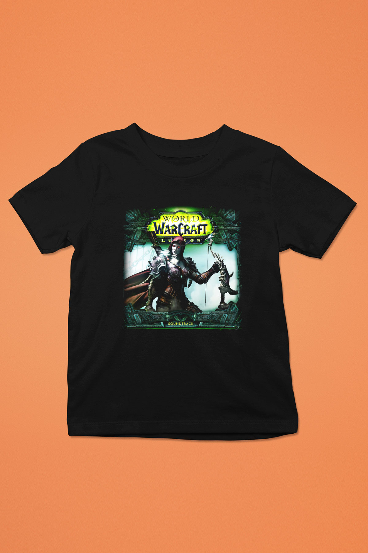 World of Warcraft Baskılı Siyah Unisex Çocuk Tişört