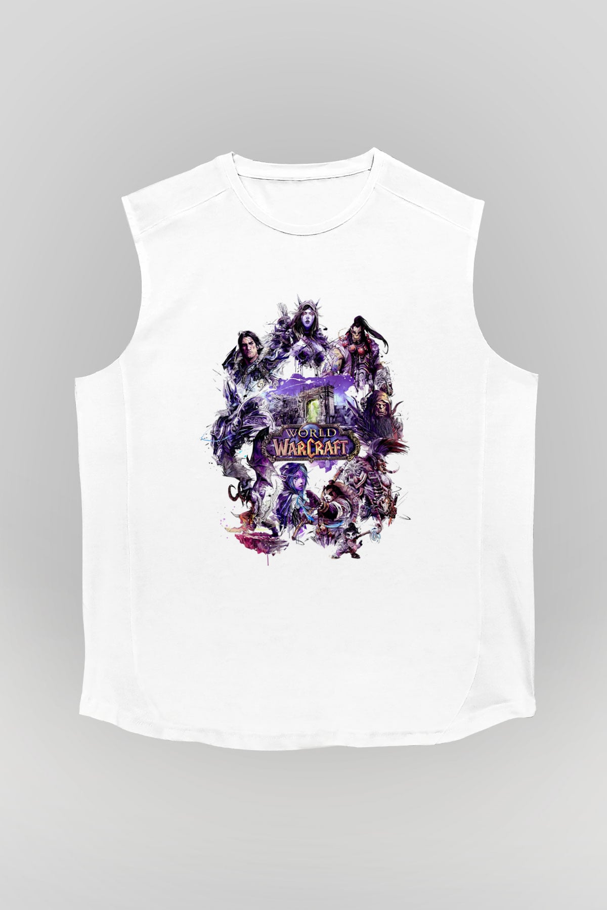 World of Warcraft Beyaz Unisex Kolsuz Tişört