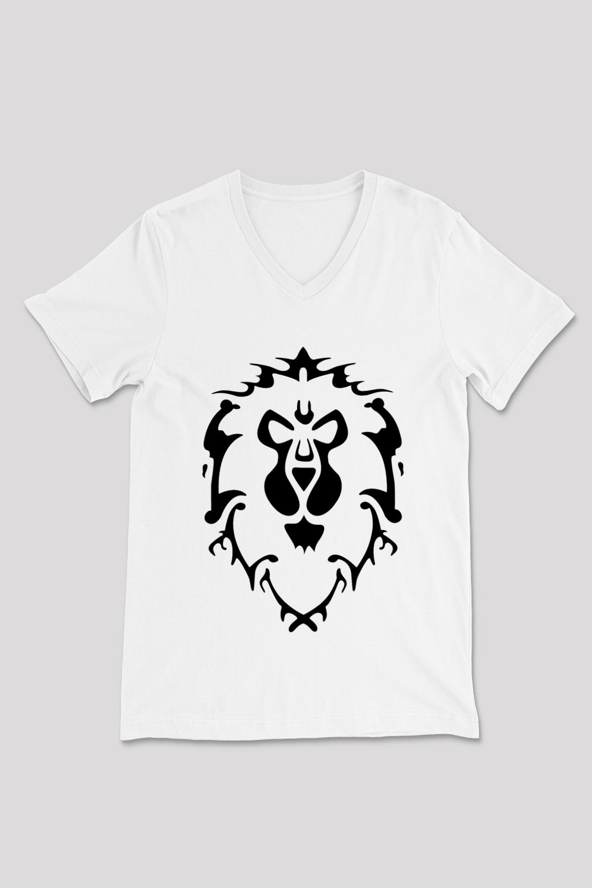 World of Warcraft Beyaz Unisex V Yaka Tişört T-Shirt