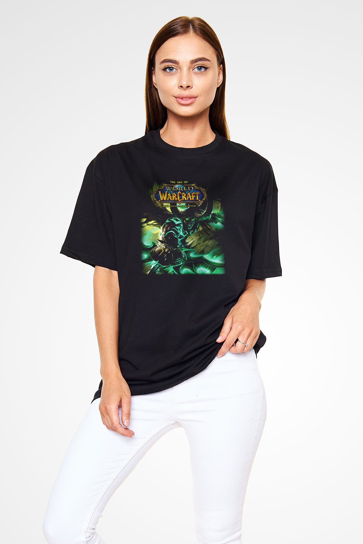 World of Warcraft Siyah Unisex Oversize Tişört T-Shirt