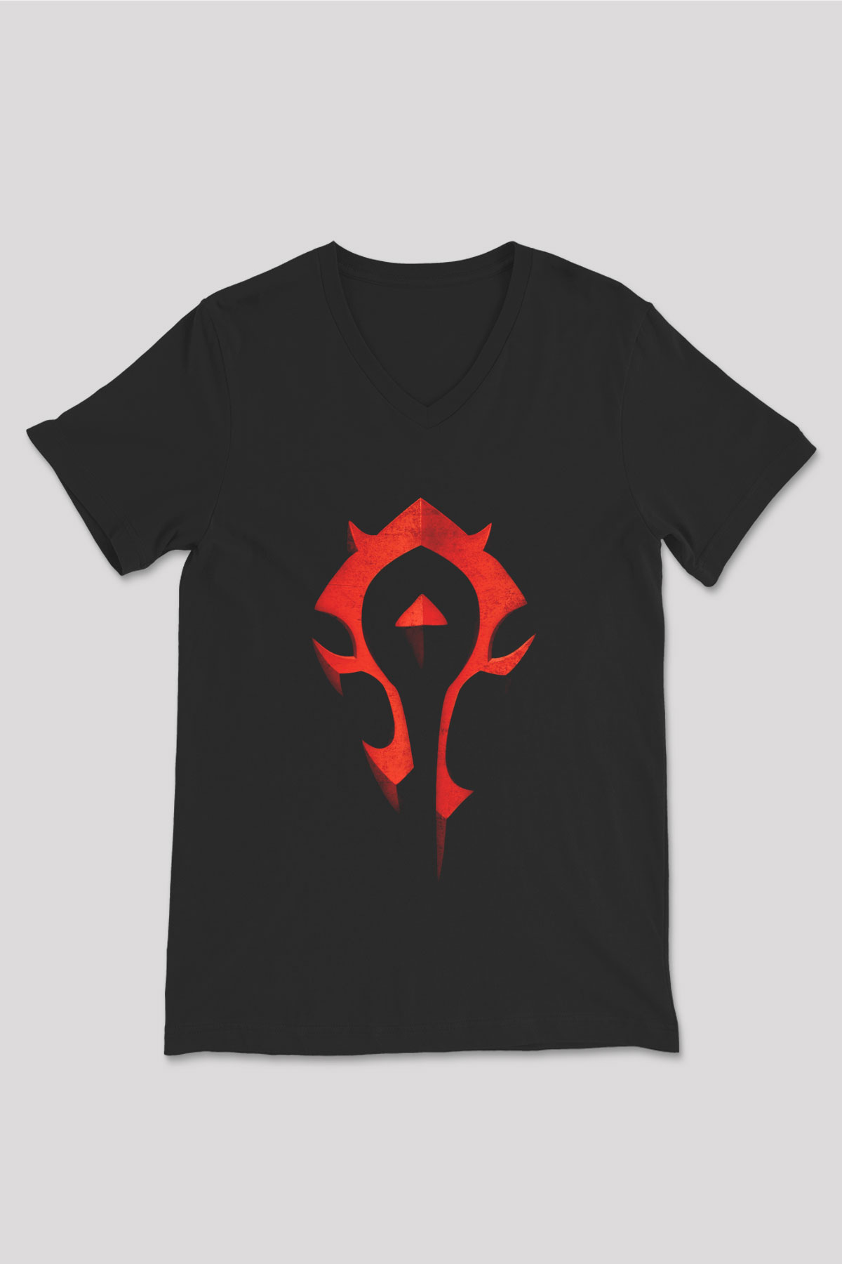 World of Warcraft Siyah Unisex V Yaka Tişört T-Shirt