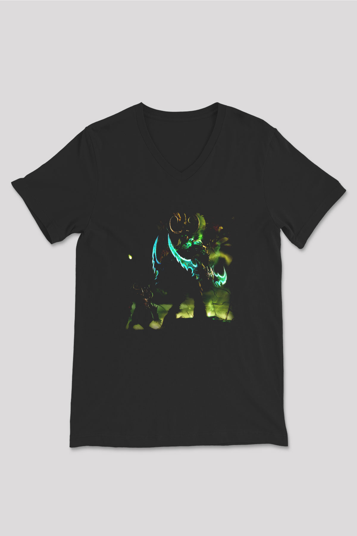 World of Warcraft Siyah Unisex V Yaka Tişört T-Shirt