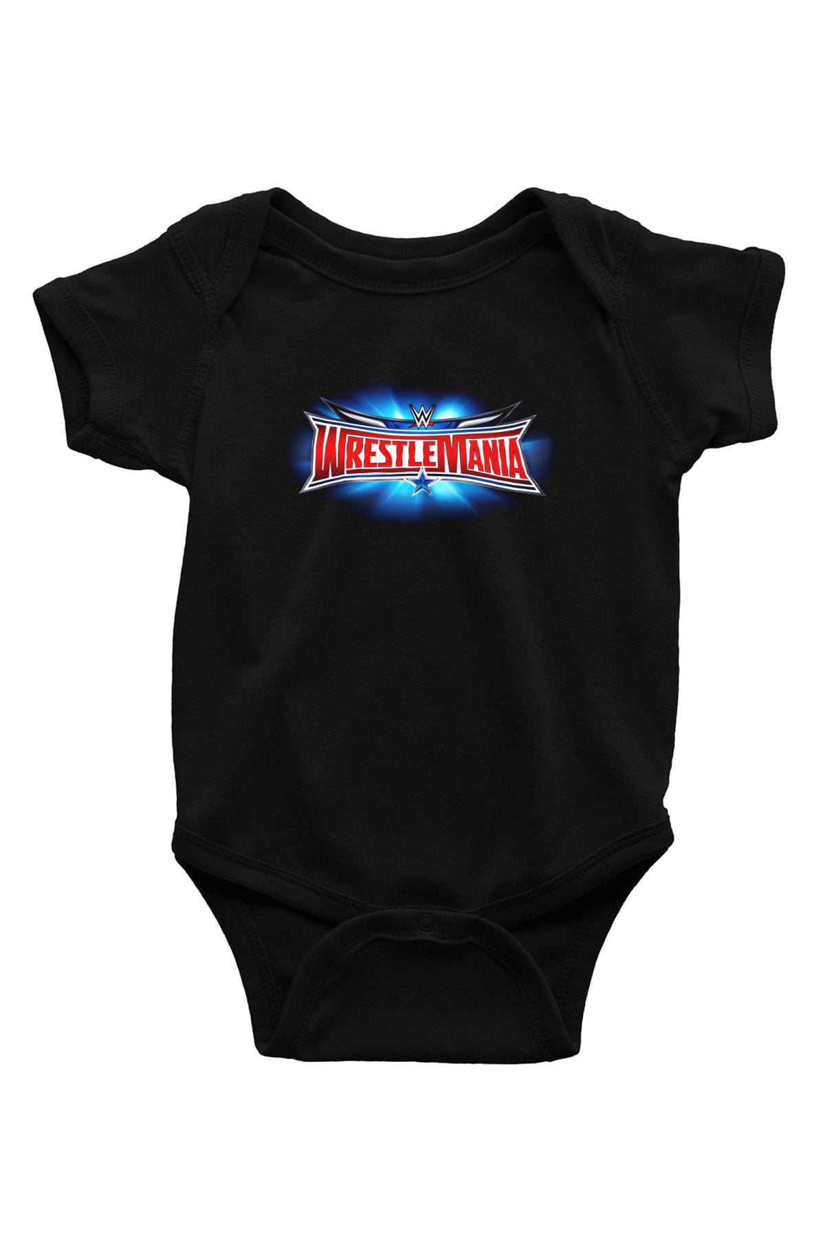 WrestleMania Baskılı Siyah Bebek Body - Zıbın