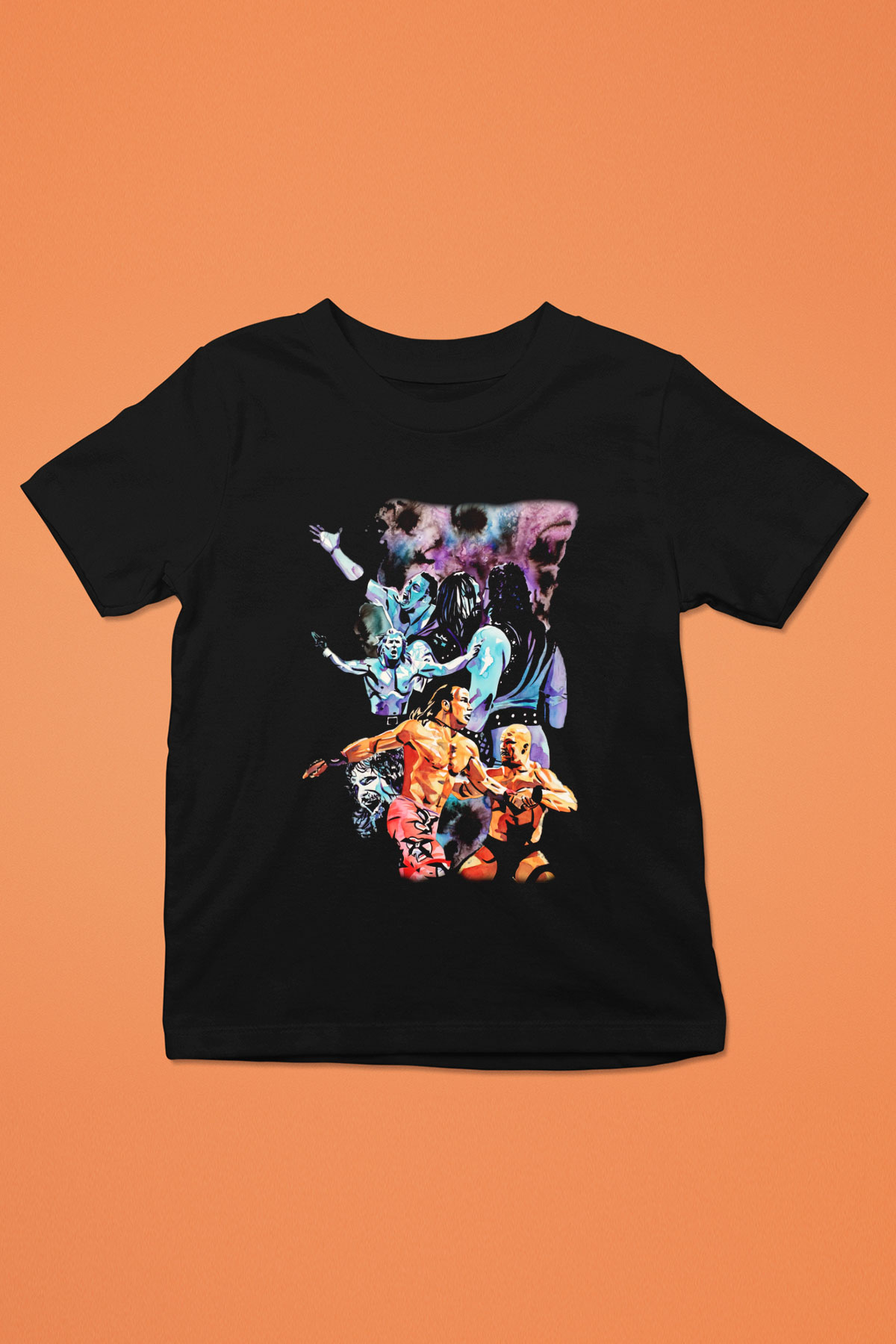 WrestleMania Baskılı Siyah Unisex Çocuk Tişört