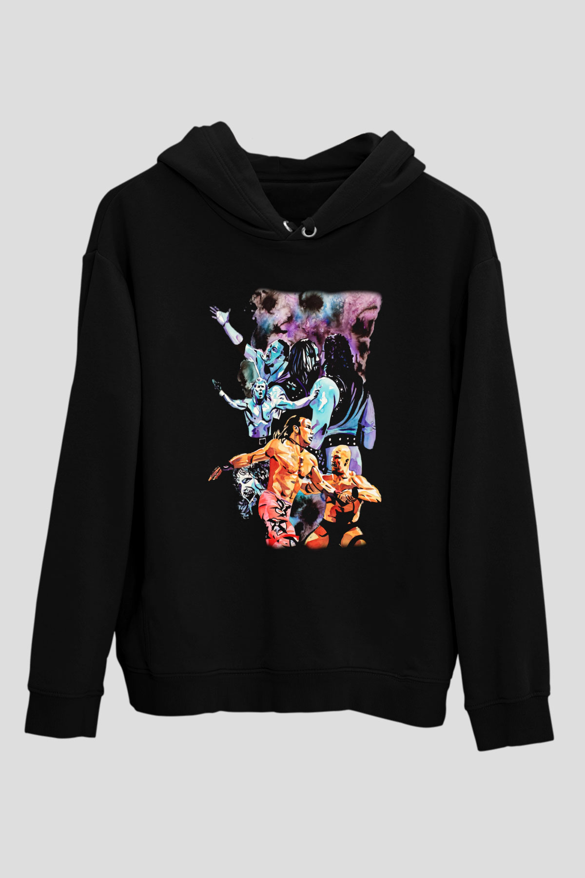 WrestleMania Siyah Unisex Kapüşonlu Sweatshirt
