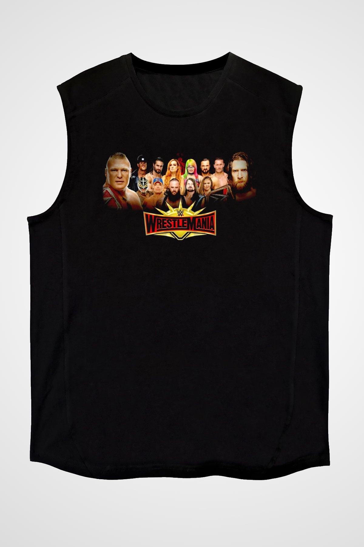 WrestleMania Siyah Unisex  Kolsuz Tişört