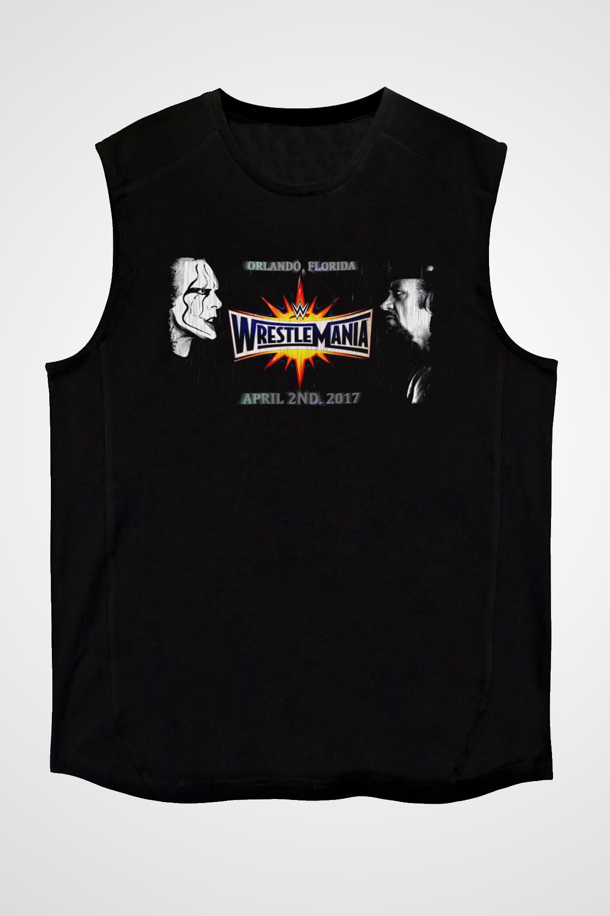 WrestleMania Siyah Unisex  Kolsuz Tişört