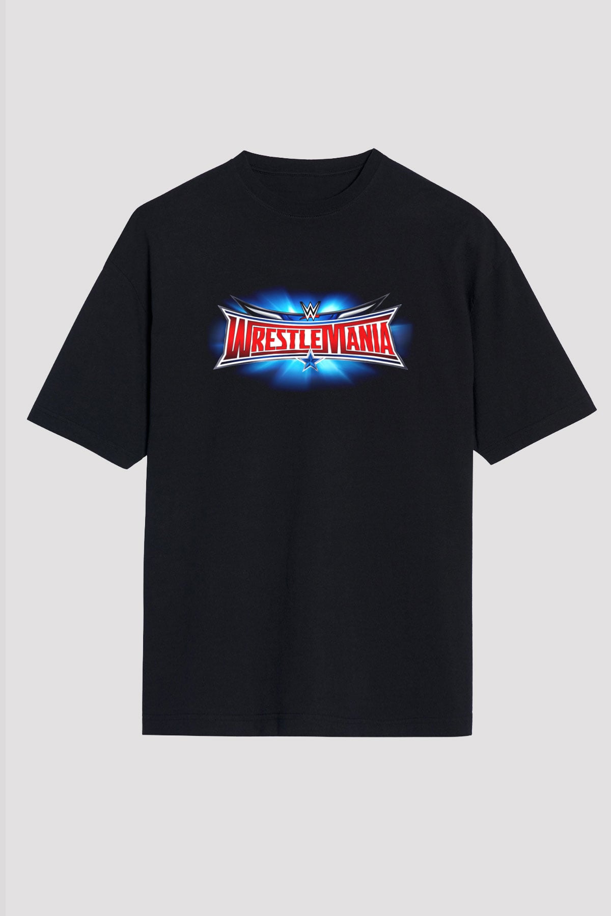 WrestleMania Siyah Unisex Oversize Tişört
