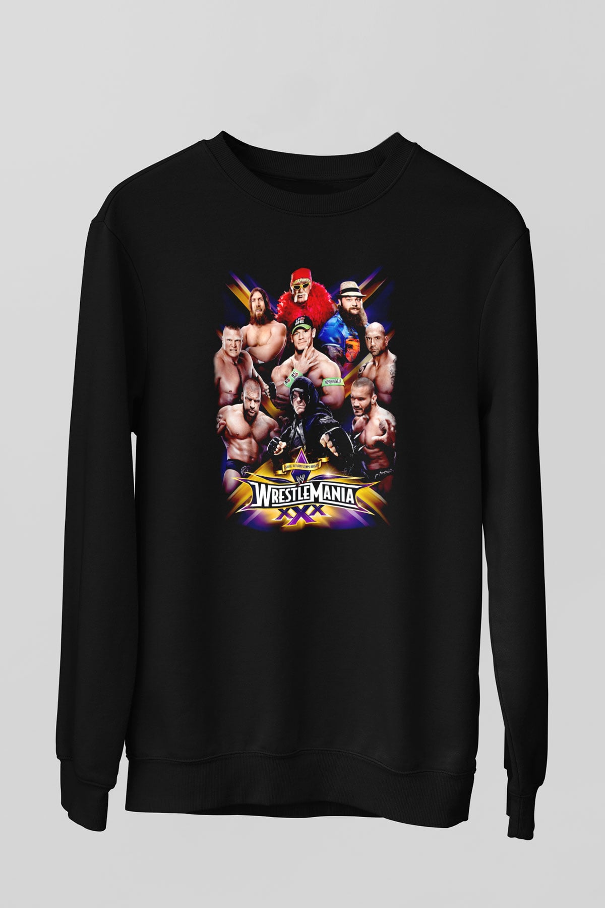 WrestleMania Siyah Unisex  Sweatshirt