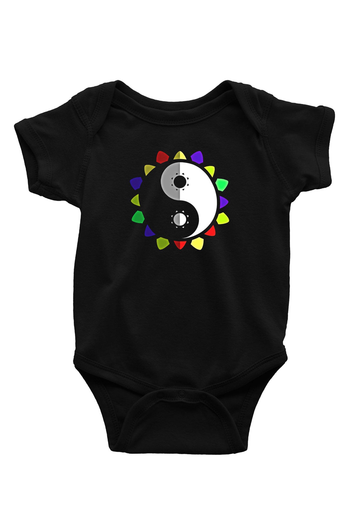 Wushu Baskılı Unisex Siyah Bebek Body - Zıbın
