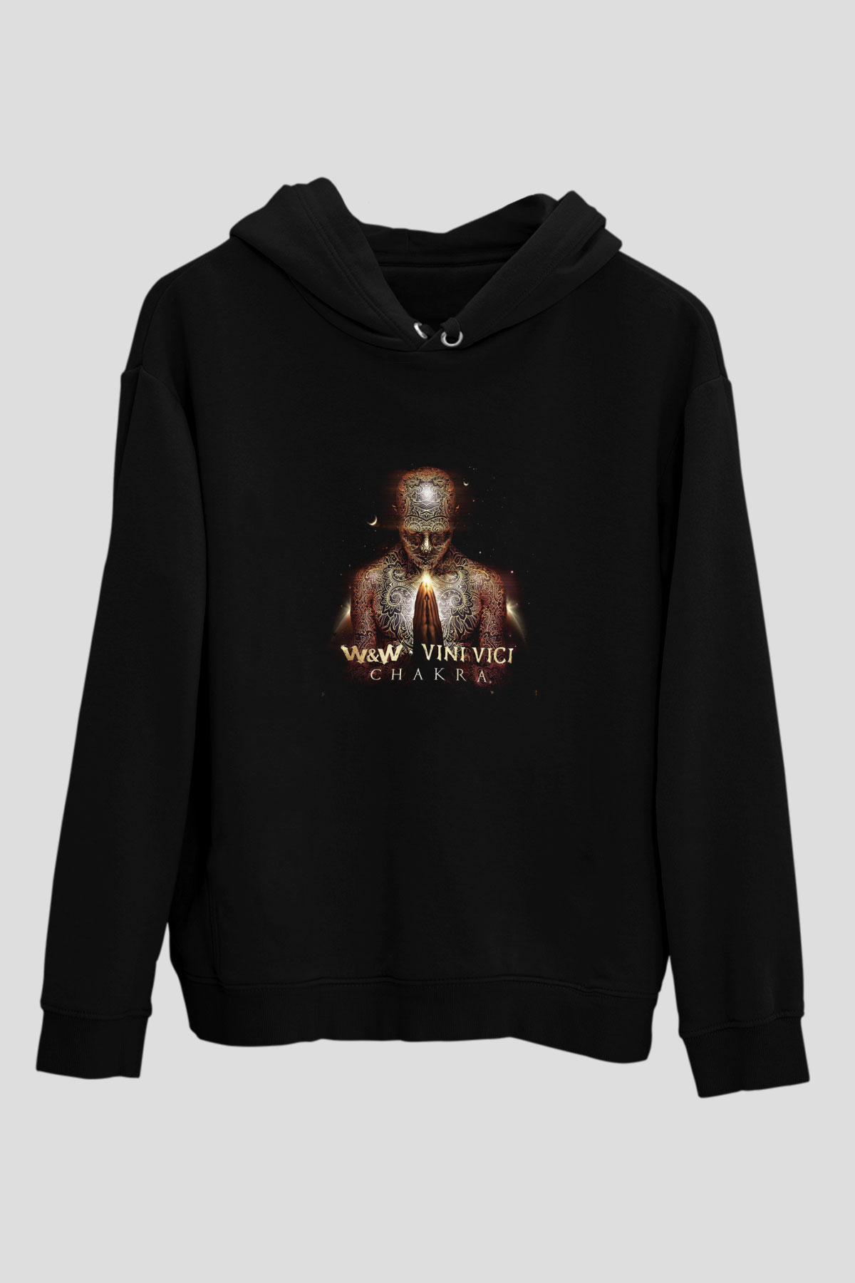 W&W Baskılı Unisex Siyah Hoodie