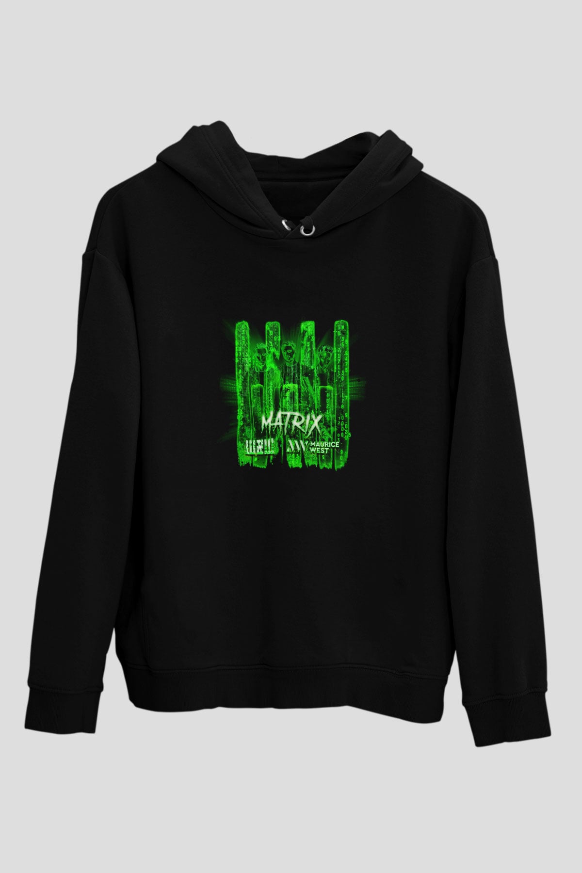 W&W Baskılı Unisex Siyah Hoodie