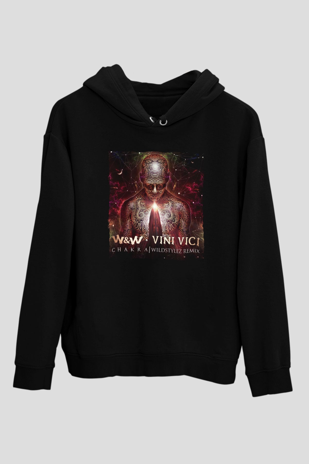 W&W Siyah Unisex Kapüşonlu Sweatshirt