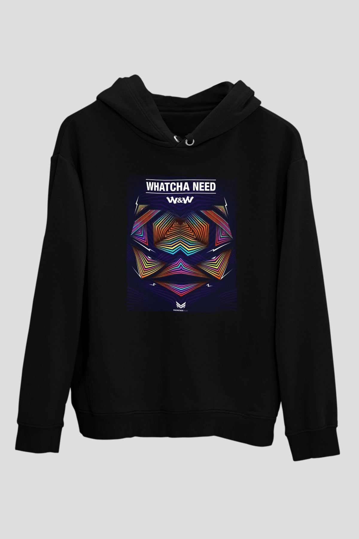 W&W Siyah Unisex Kapüşonlu Sweatshirt