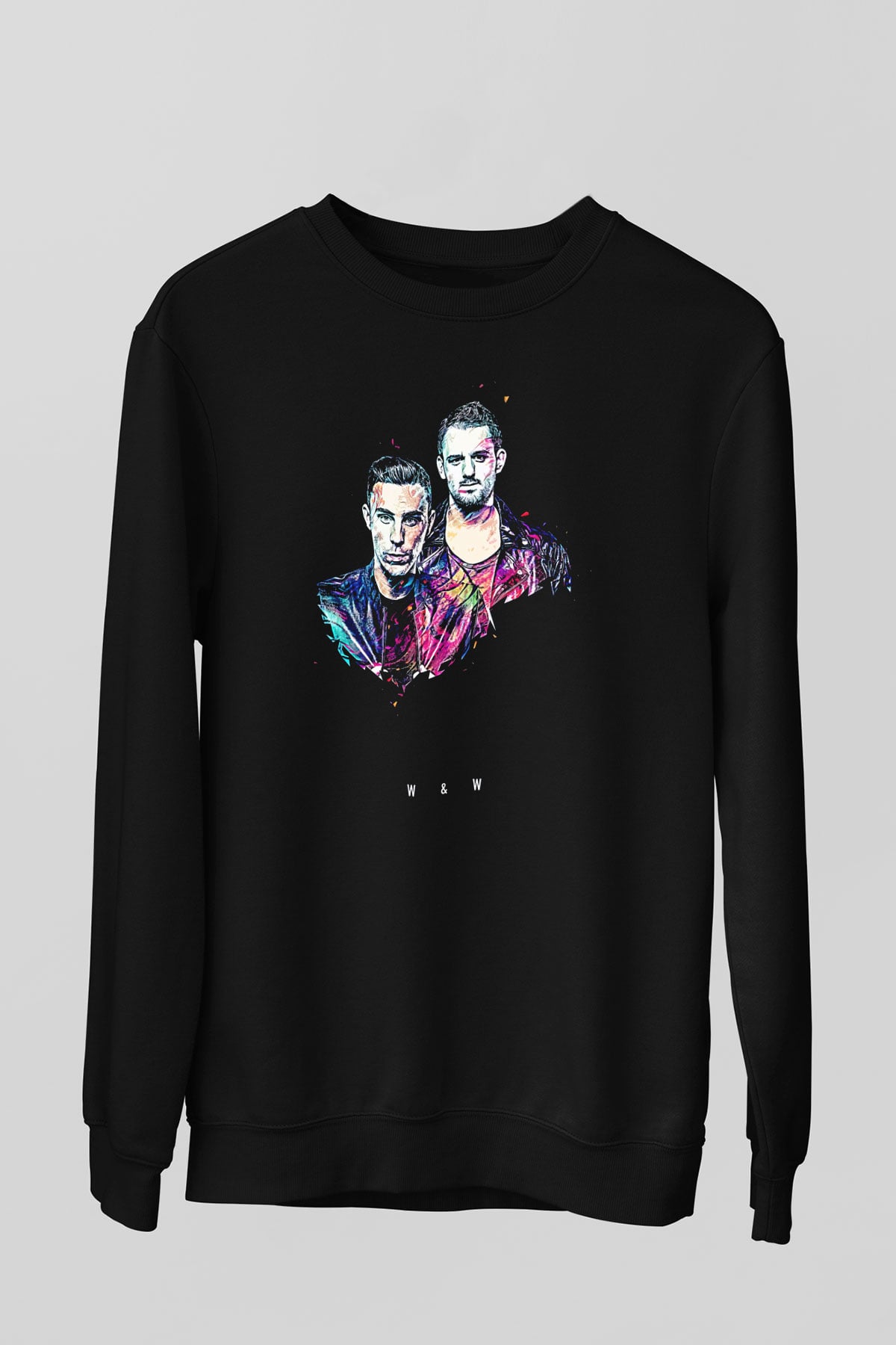 W&W Siyah Unisex Sweatshirt