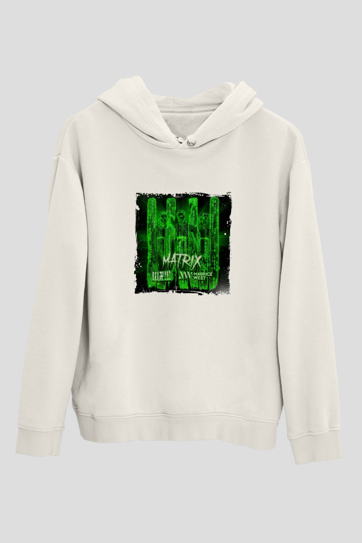W&WBaskılı Beyaz Hoodie