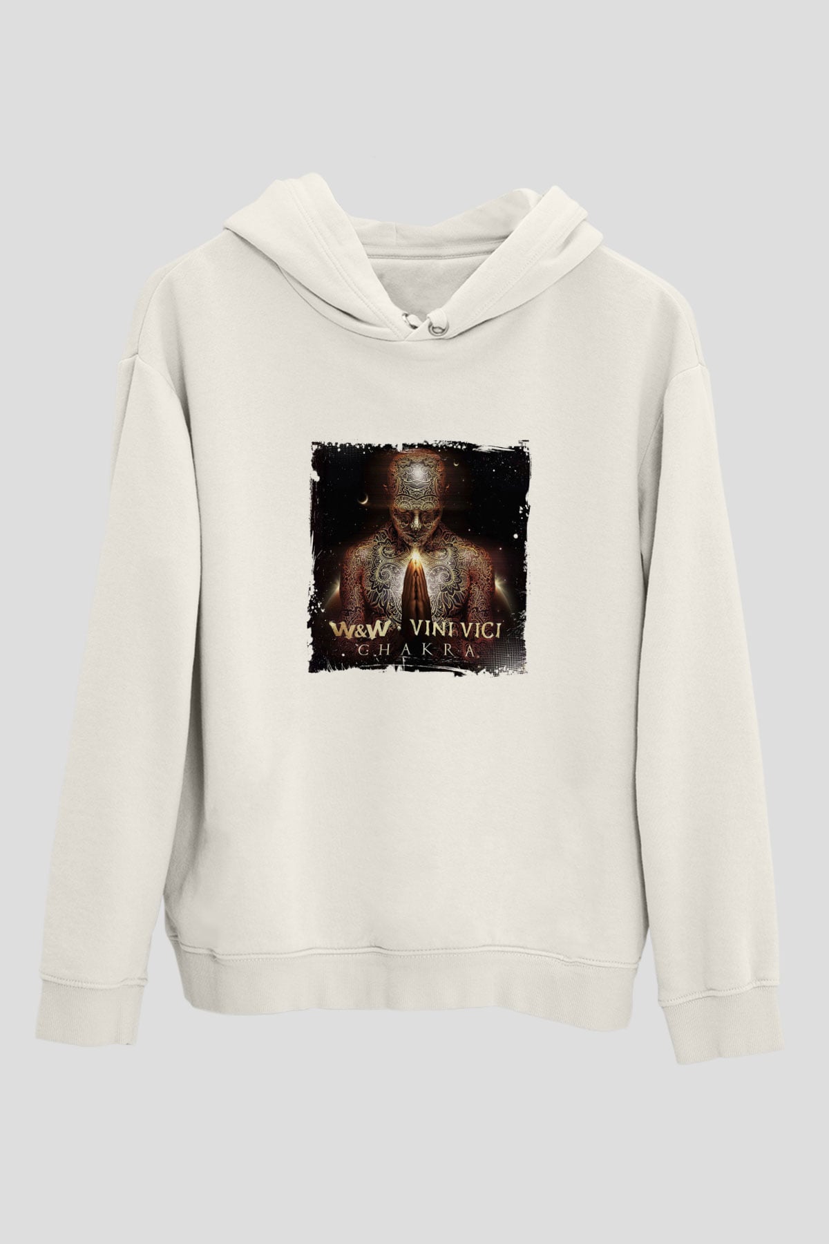 W&WBaskılı Beyaz Hoodie