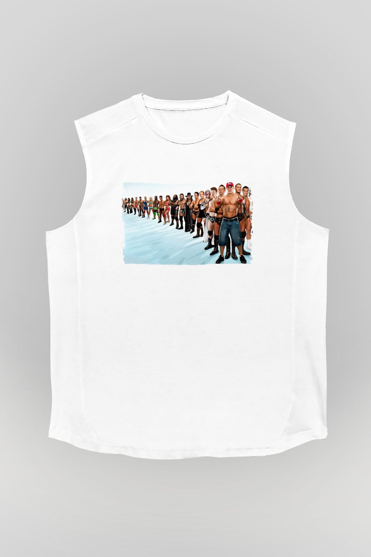 WWE Beyaz Unisex  Kolsuz Tişört