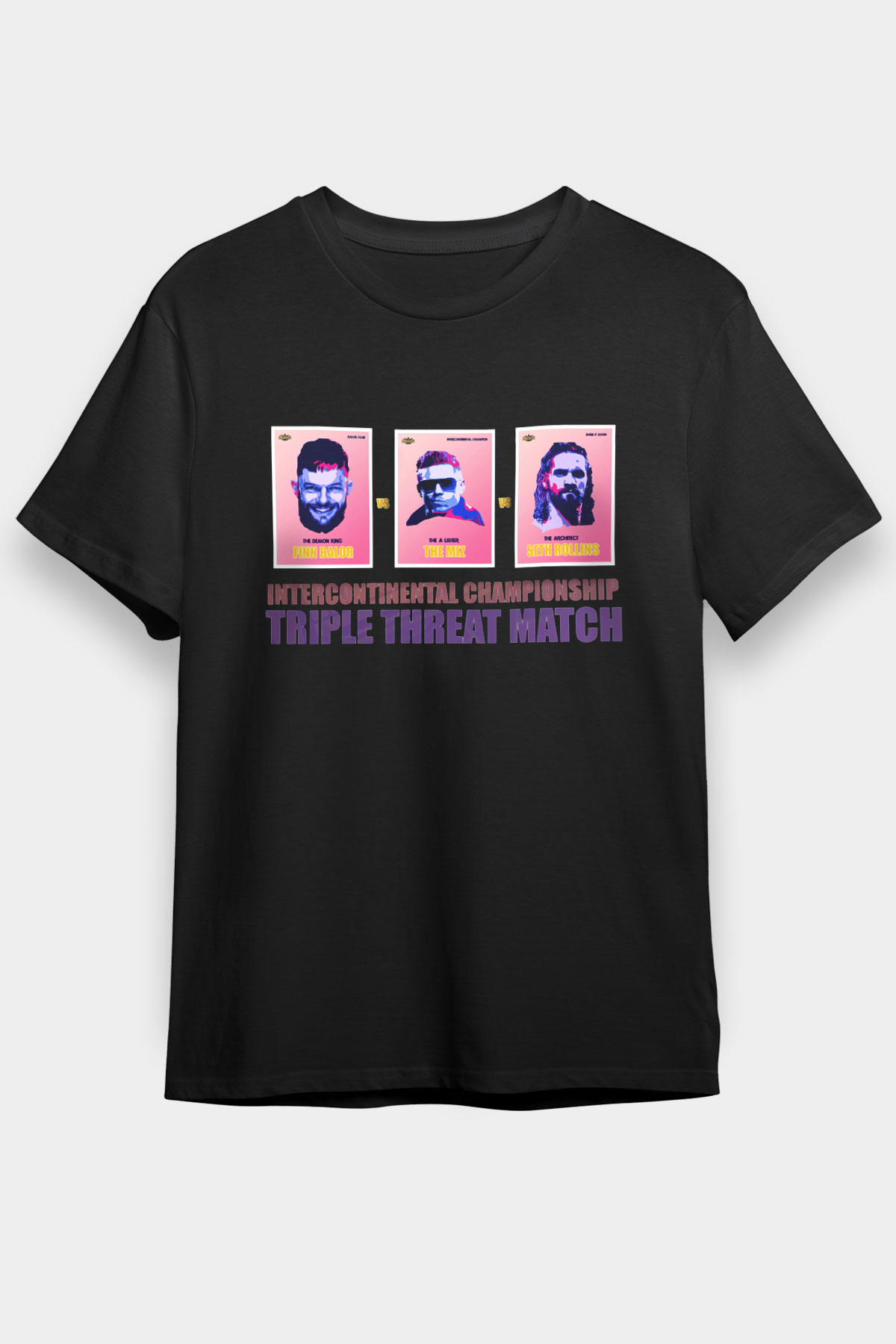 WWE Siyah Unisex Tişört