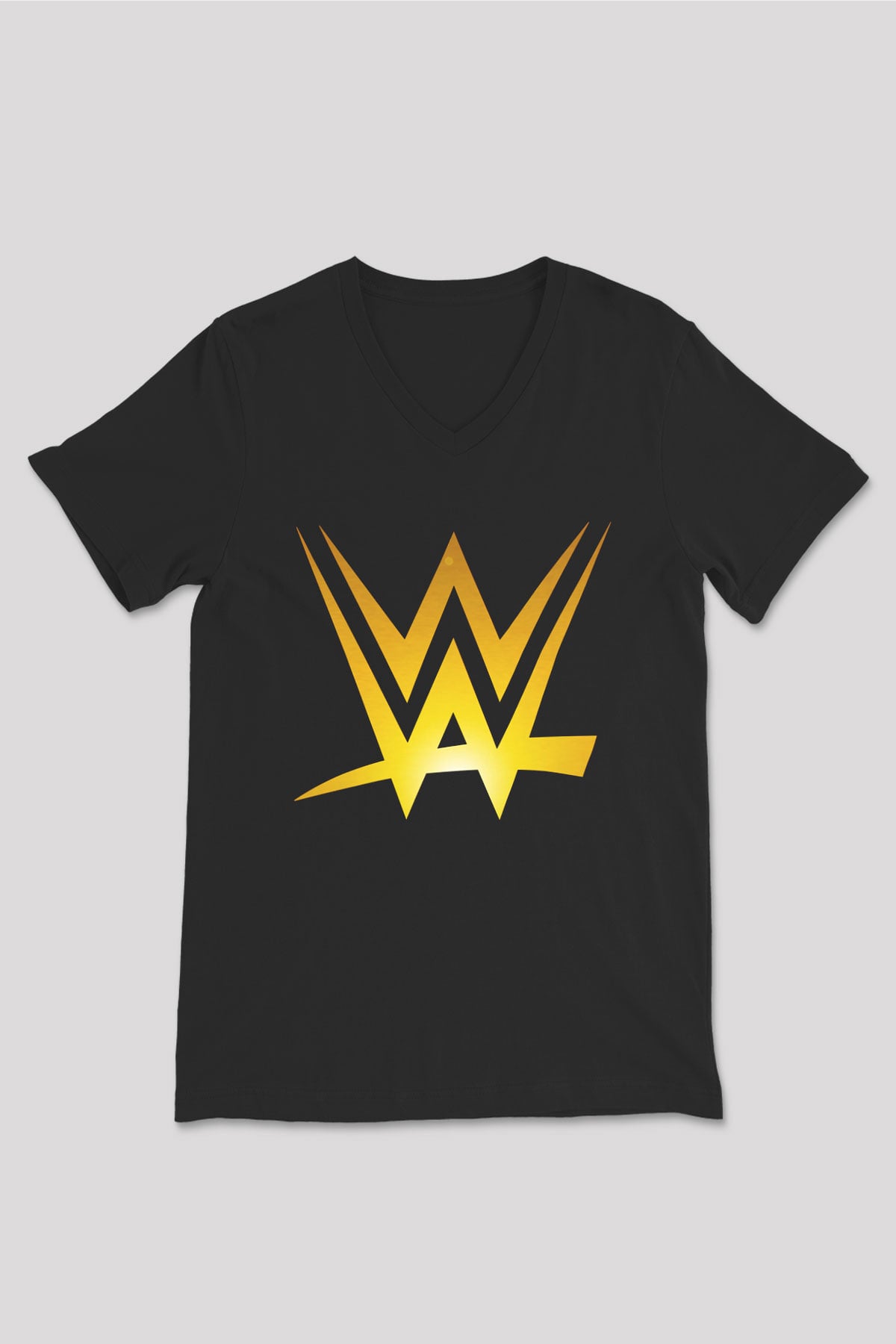WWE Siyah Unisex V Yaka Tişört