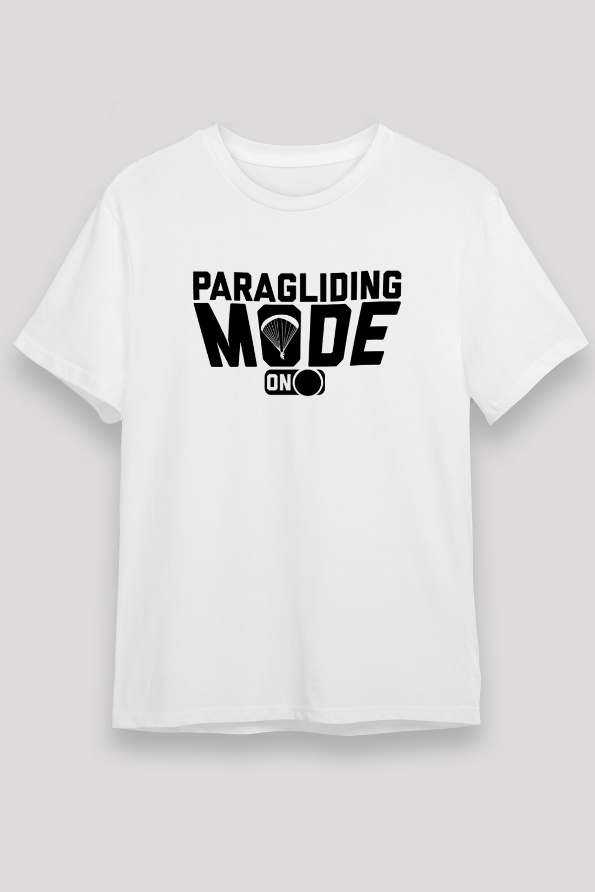 Yamaç Paraşütü Baskılı Unisex Beyaz Tişört - Tshirt