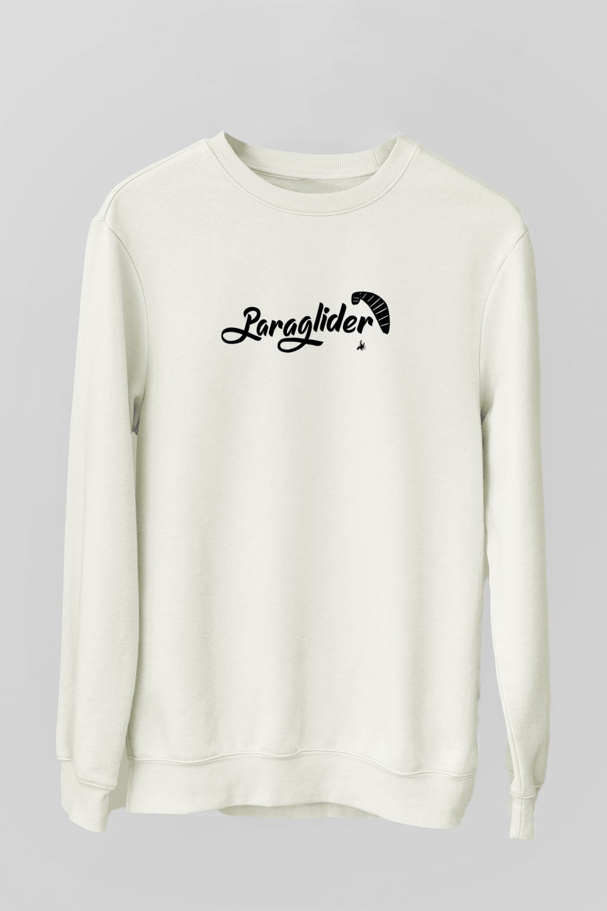 Yamaç Paraşütü Baskılı Unisex Ekru Sweatshirt