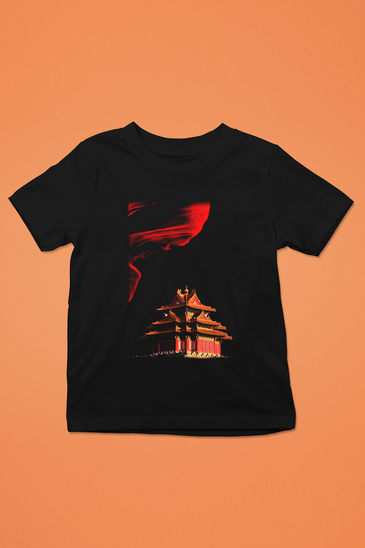 Yasak Şehir Baskılı Siyah Unisex Çocuk Tişört