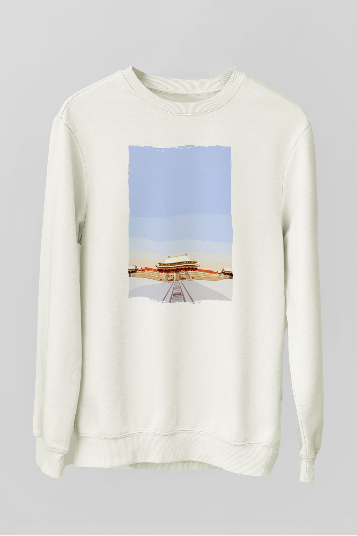Yasak Şehir Beyaz Unisex Sweatshirt