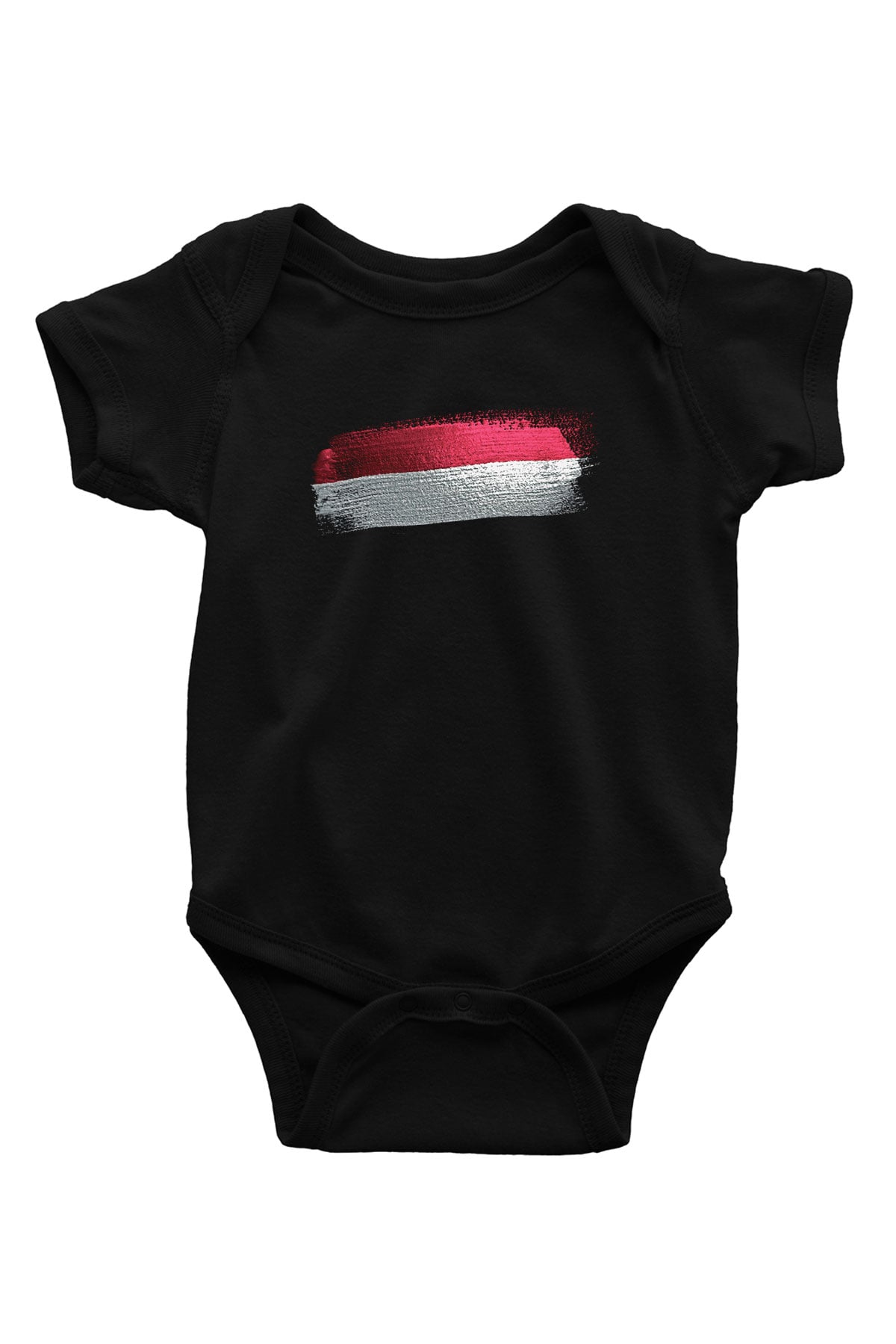 Yemen Bayrağı Baskılı Unisex Siyah Bebek Body - Zıbın