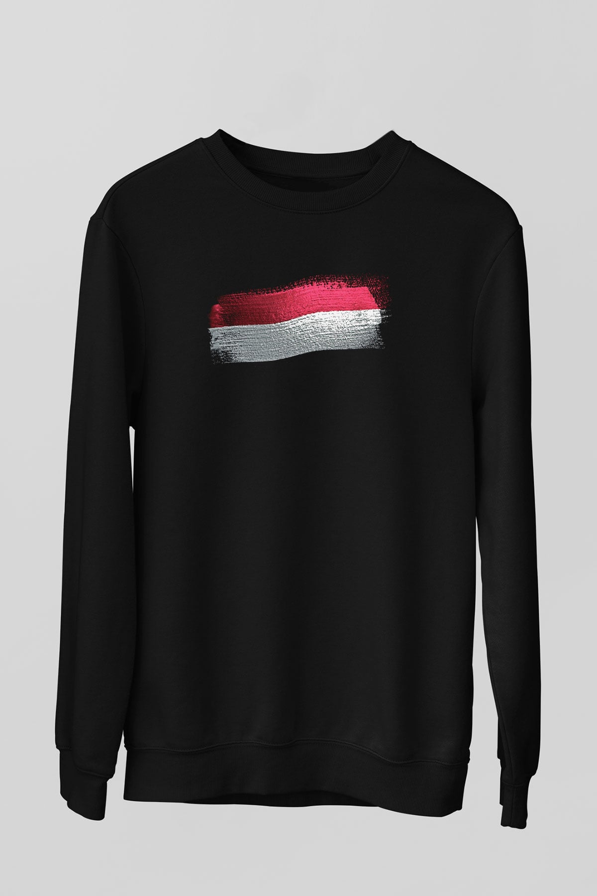 Yemen Bayrağı Baskılı Unisex Siyah Sweatshirt
