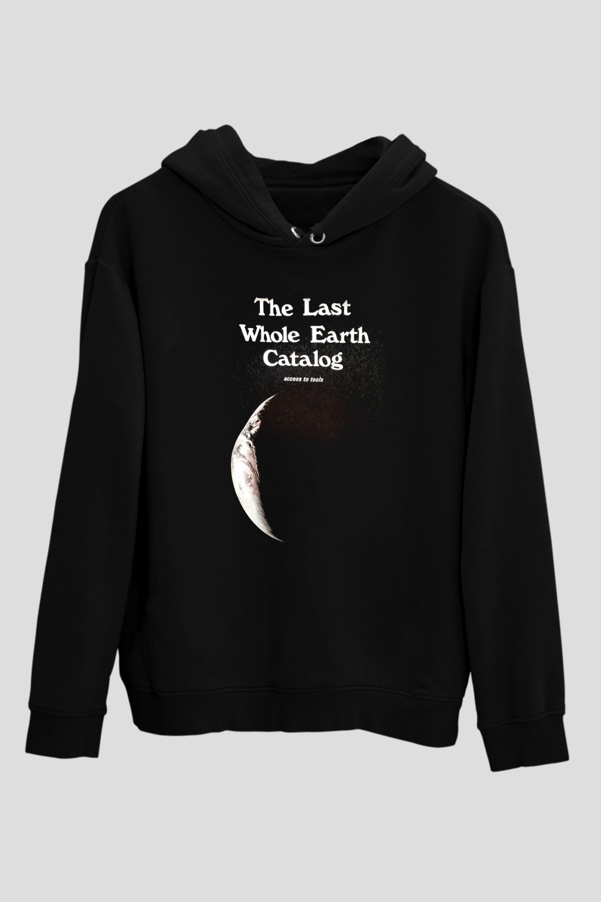 Yer yüzü Siyah Unisex Hoodie