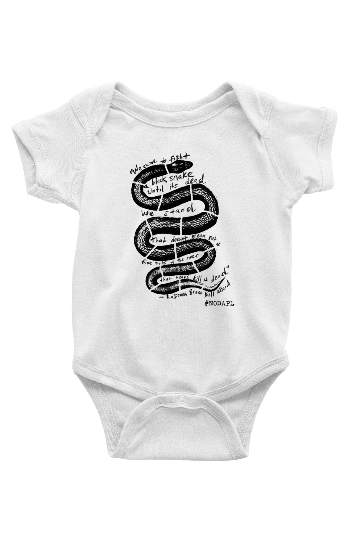 Yılan Baskılı Beyaz Unisex Bebek Body - Zıbın