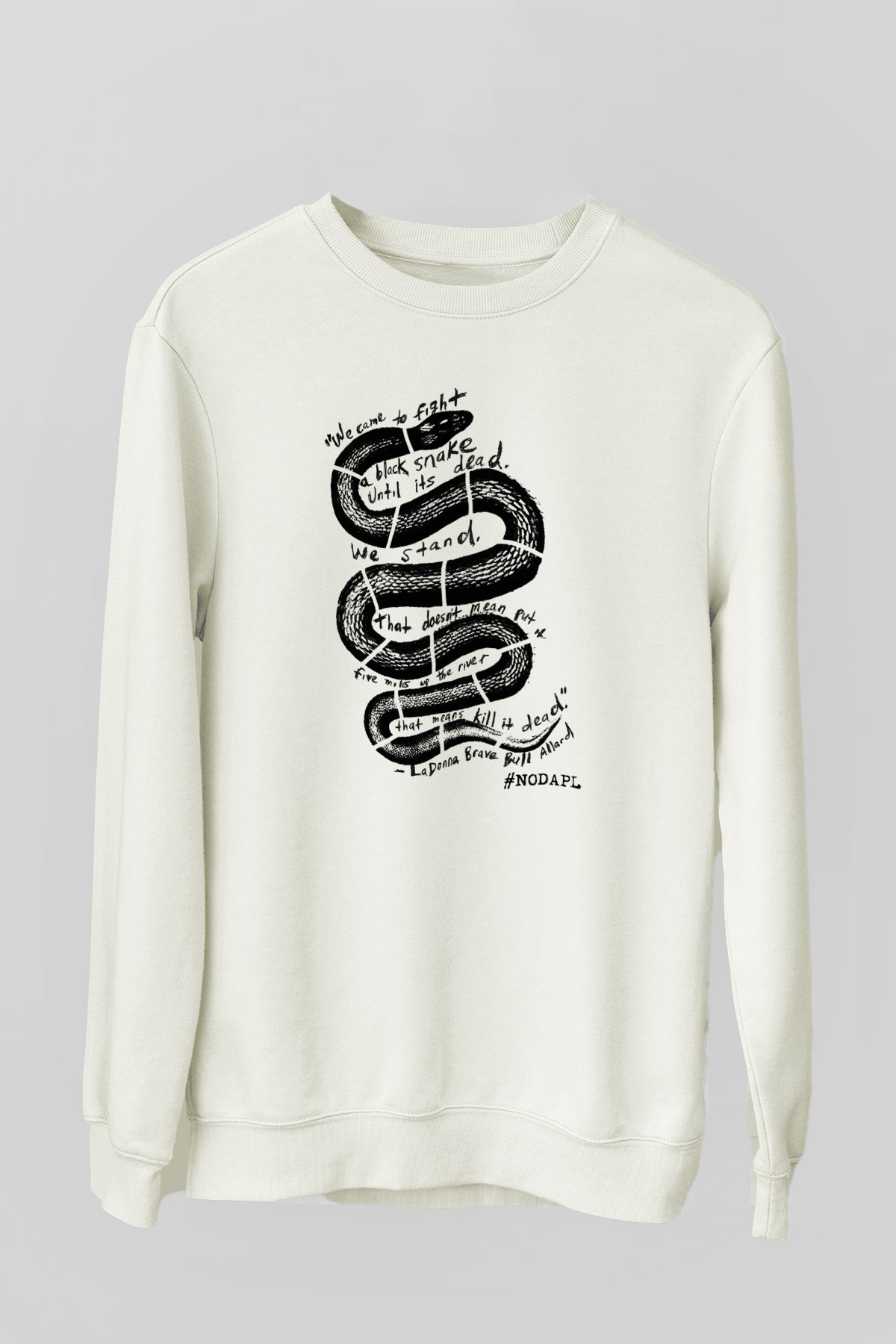 Yılan Beyaz Unisex Sweatshirt