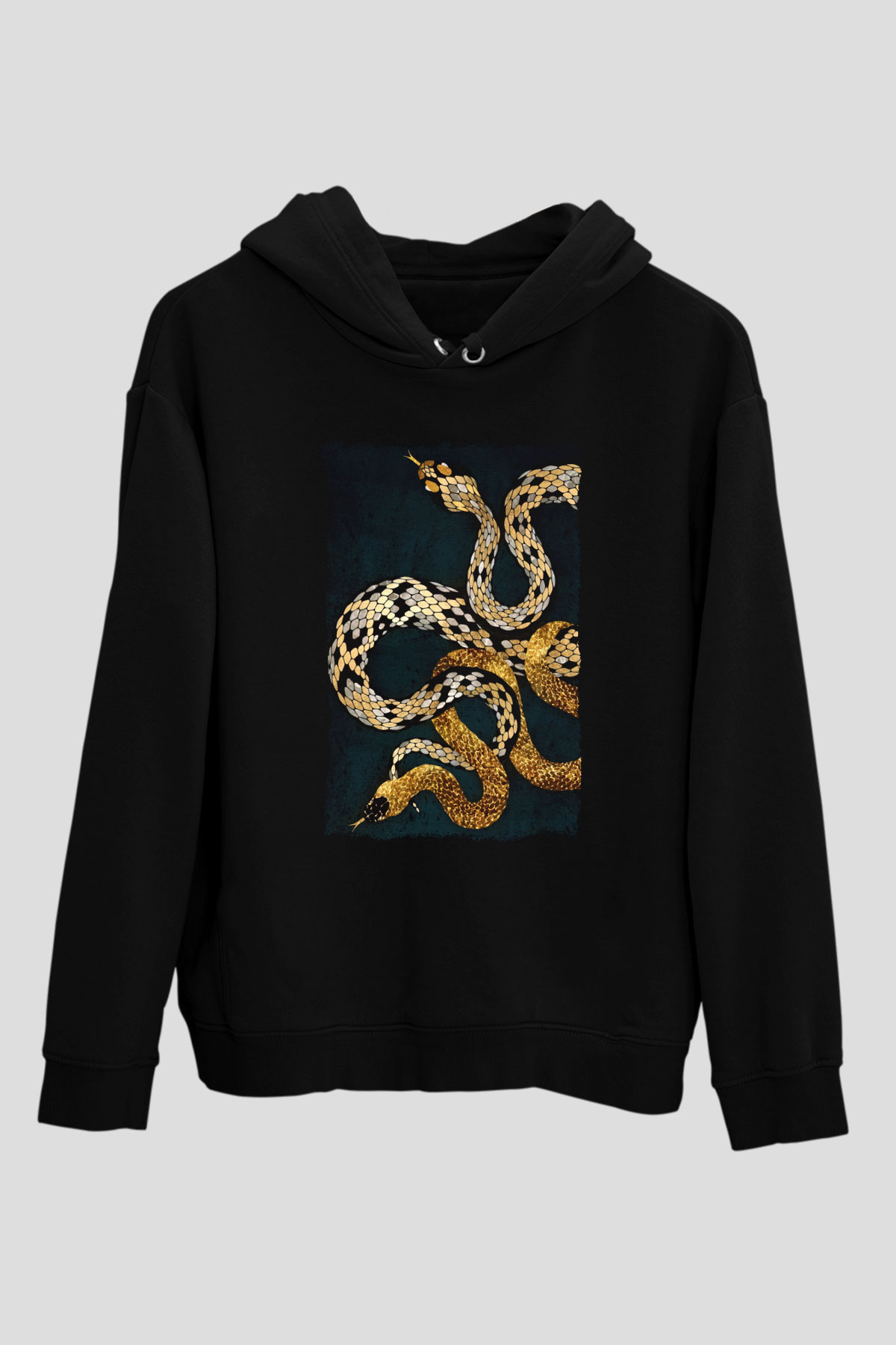 Yılan Siyah Unisex Hoodie