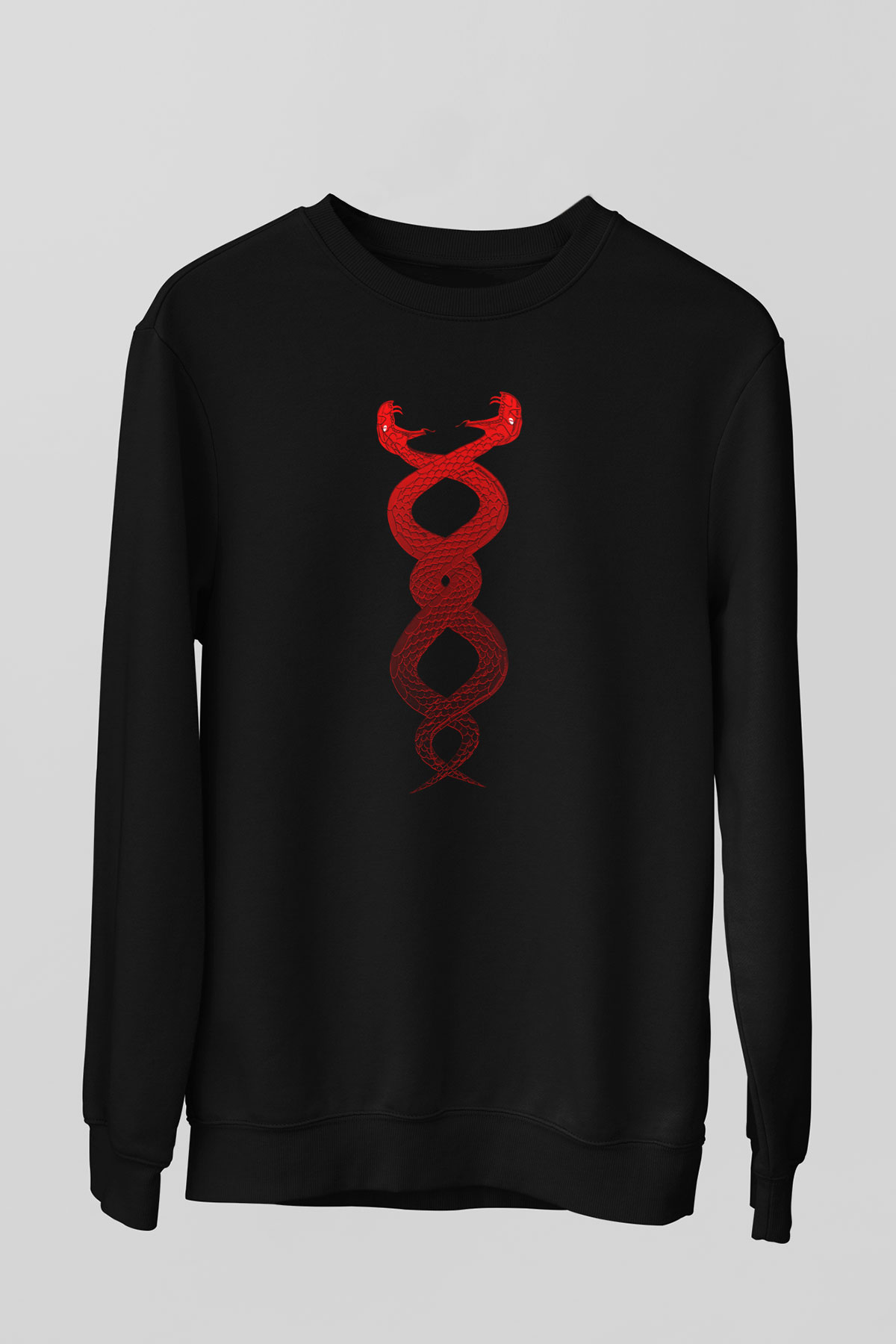 Yılan Siyah Unisex Sweatshirt