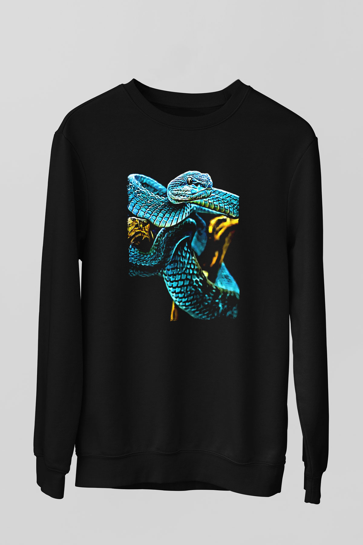 Yılan Siyah Unisex Sweatshirt